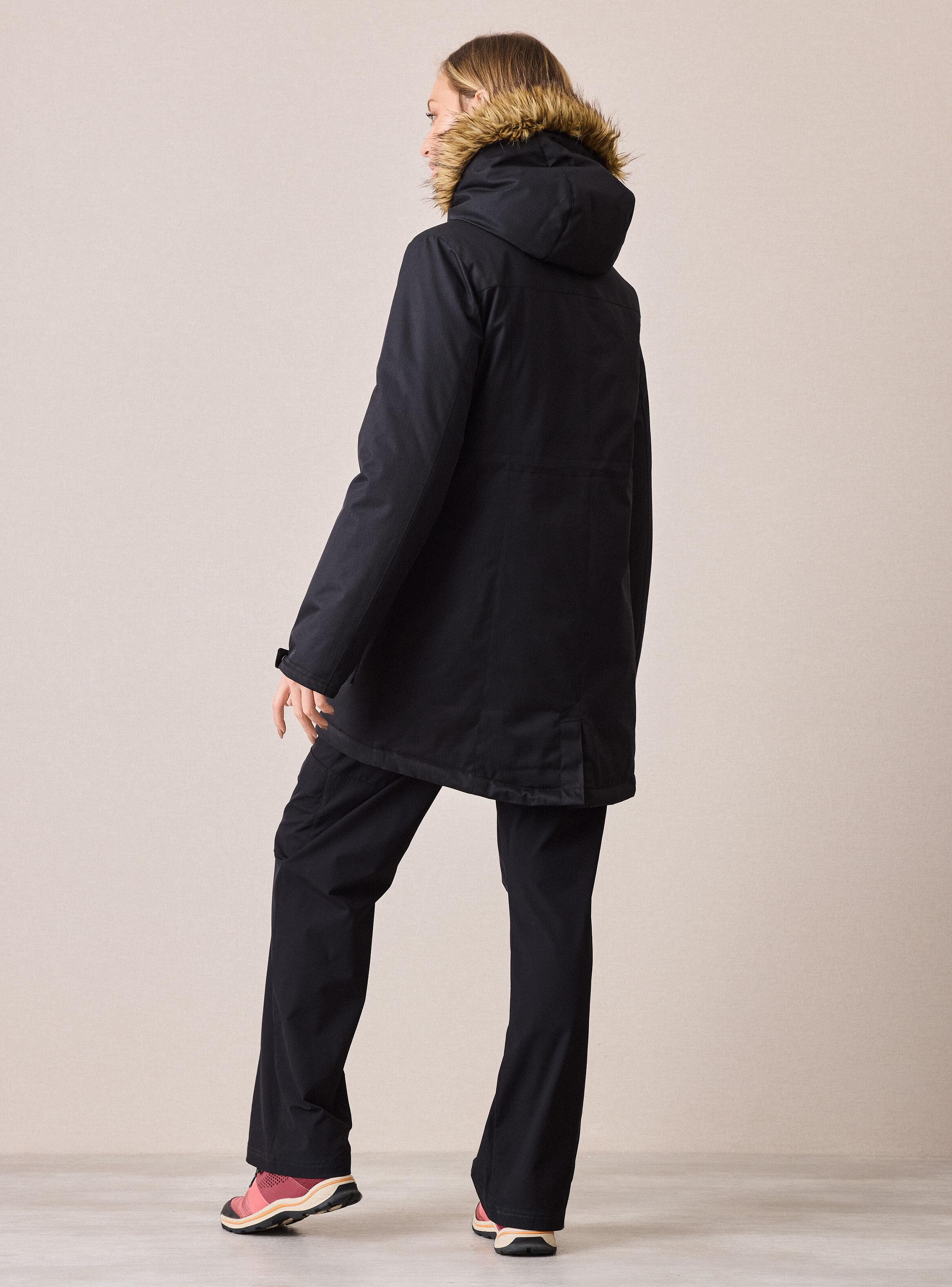 Parka Larga Gorro con Piel Desmontable-5