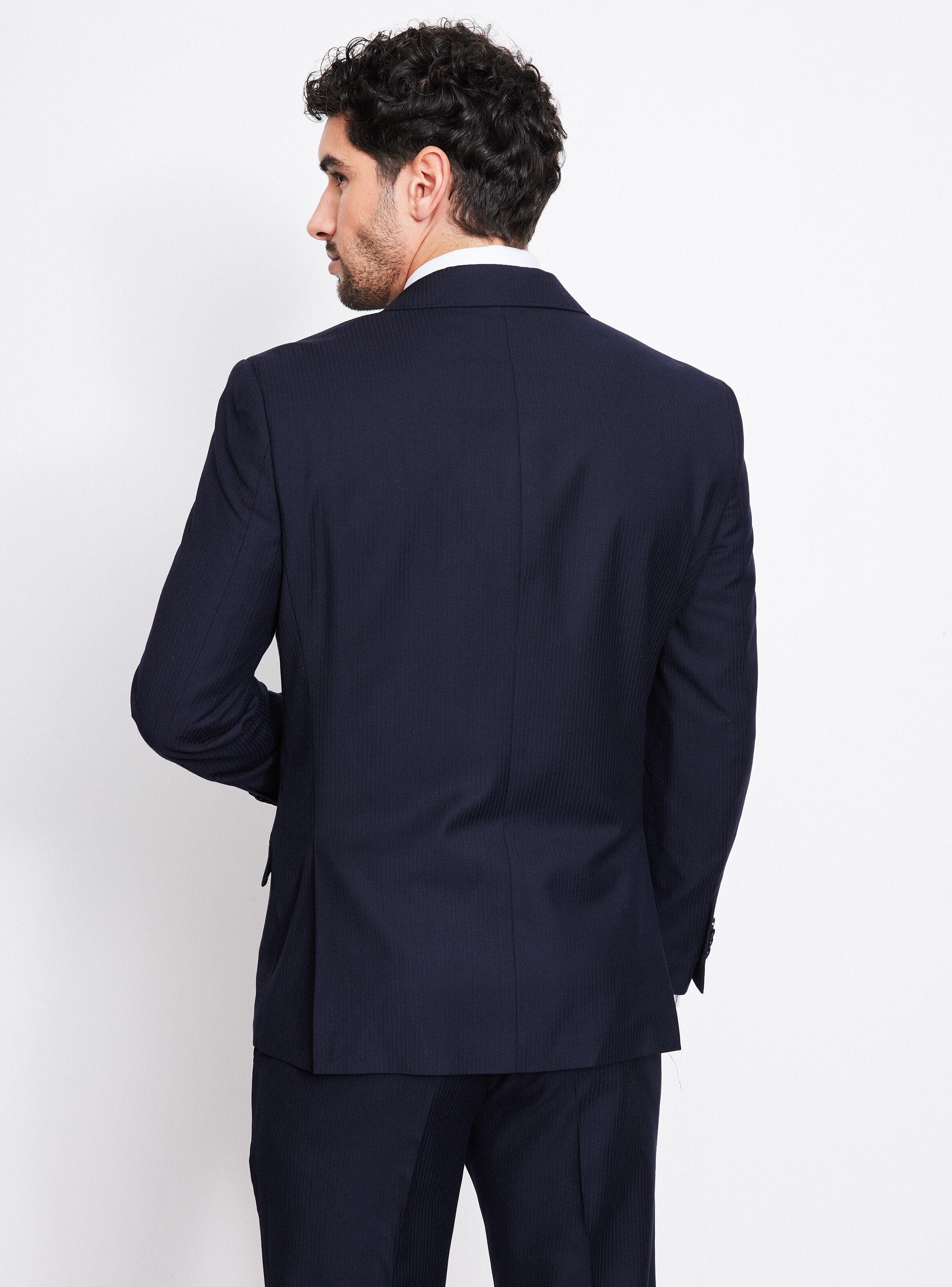 Traje Recto Fantasía Slim Fit Lana Poliéster-1