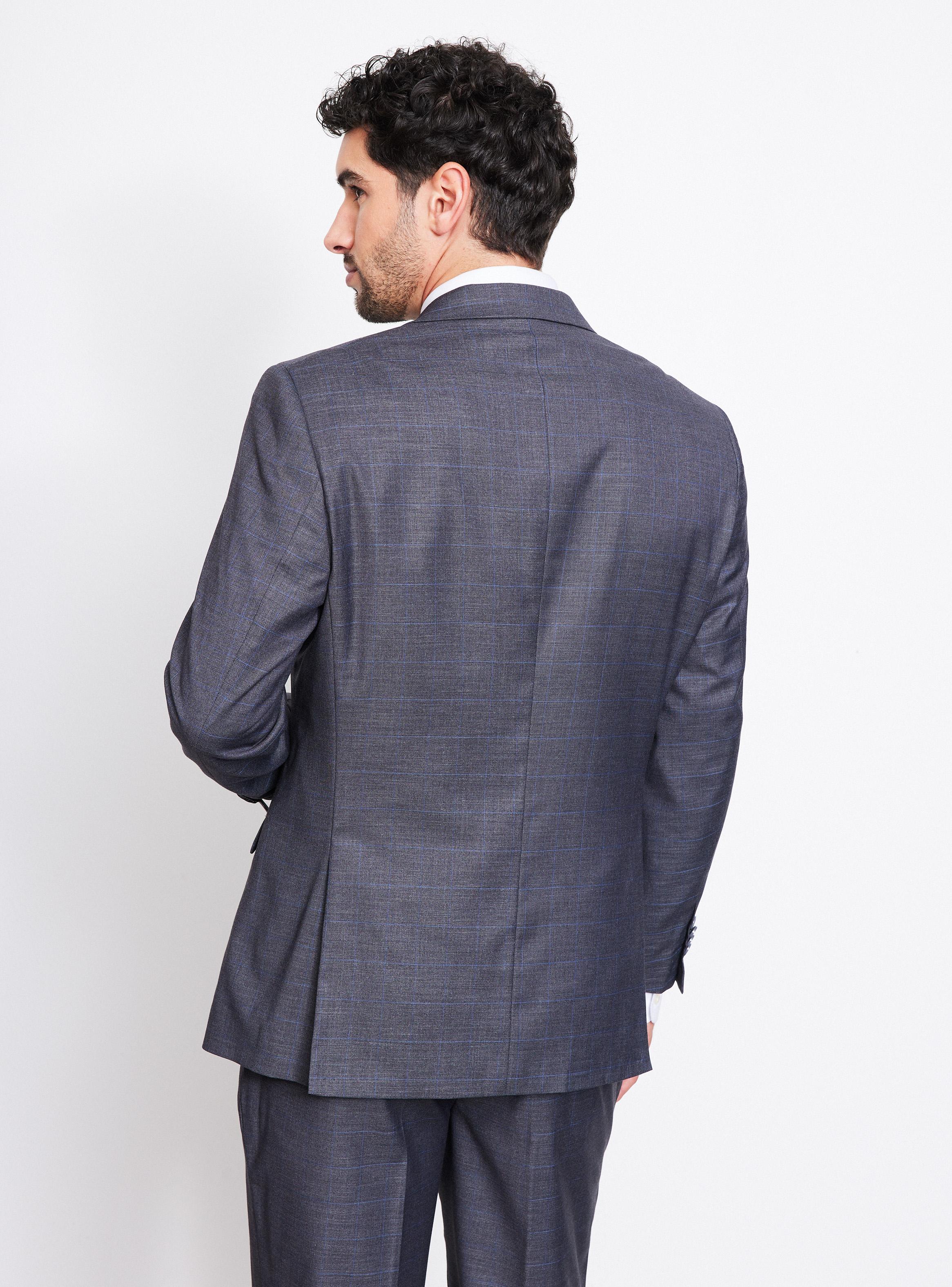 Traje Recto Regular Fit Fantasía Cuadro Ventana-1