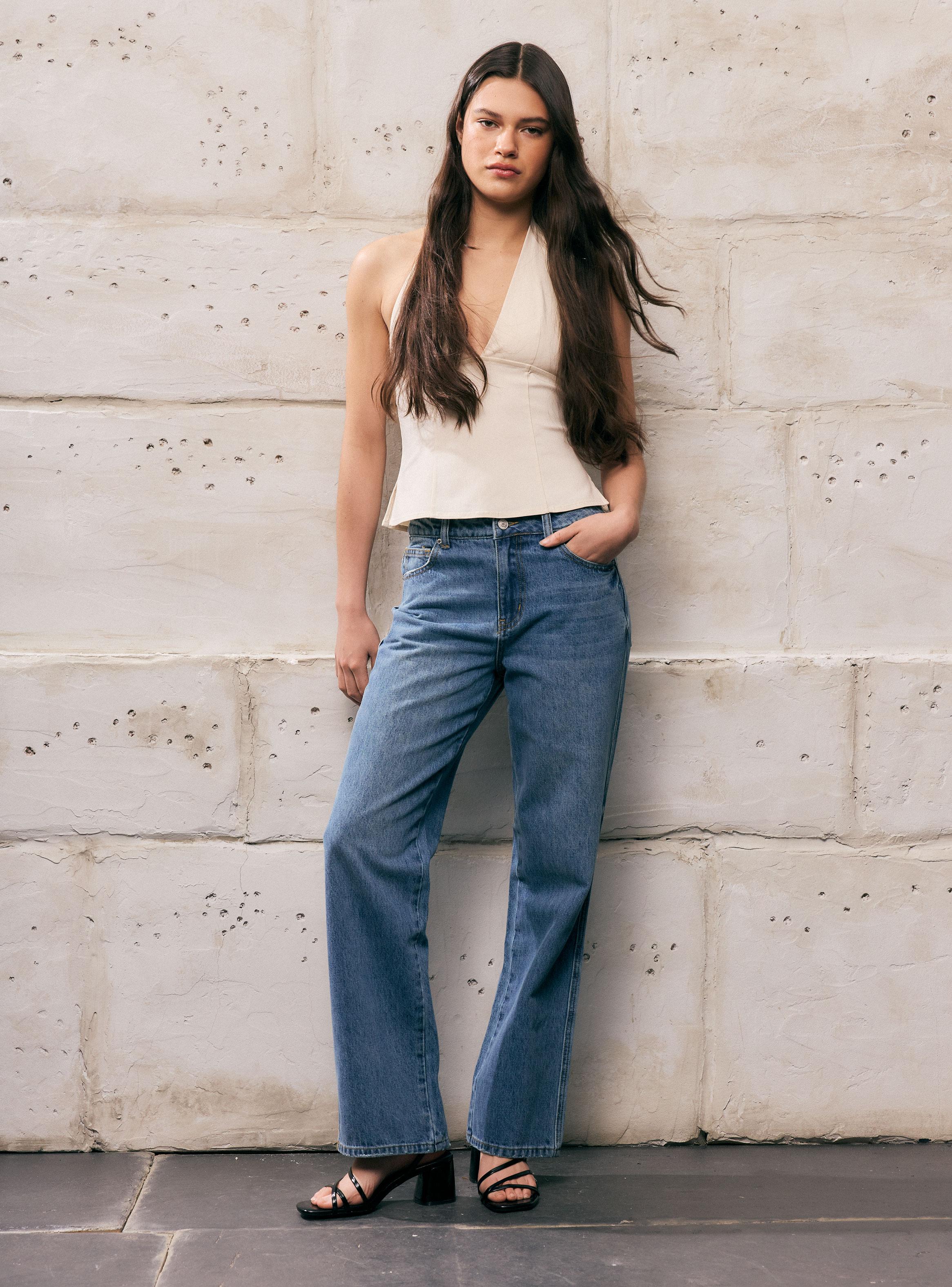 Jeans Straight Lavados Clásicos-4