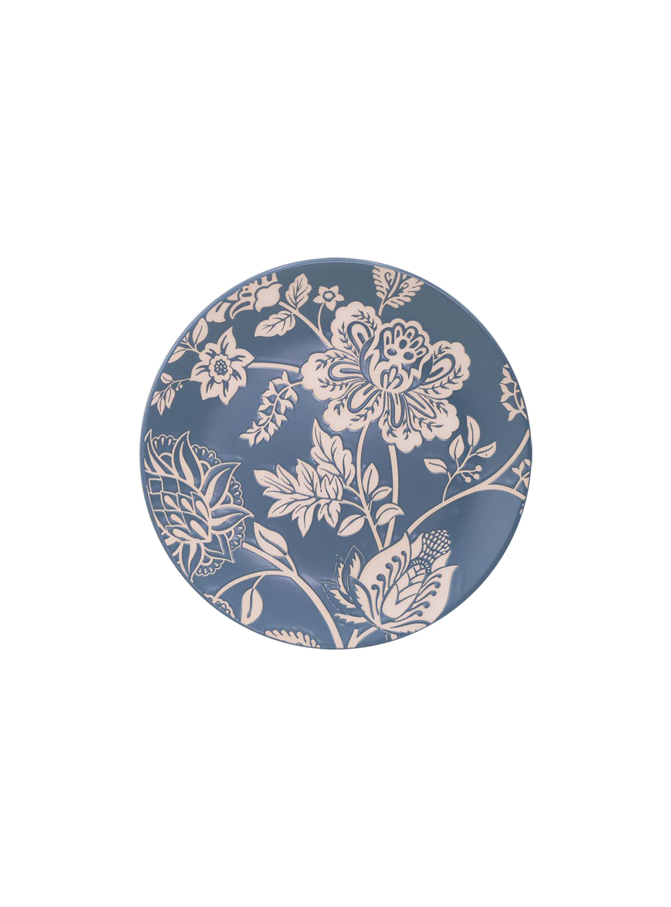 Set Loza 24 Piezas Flores Gris-2