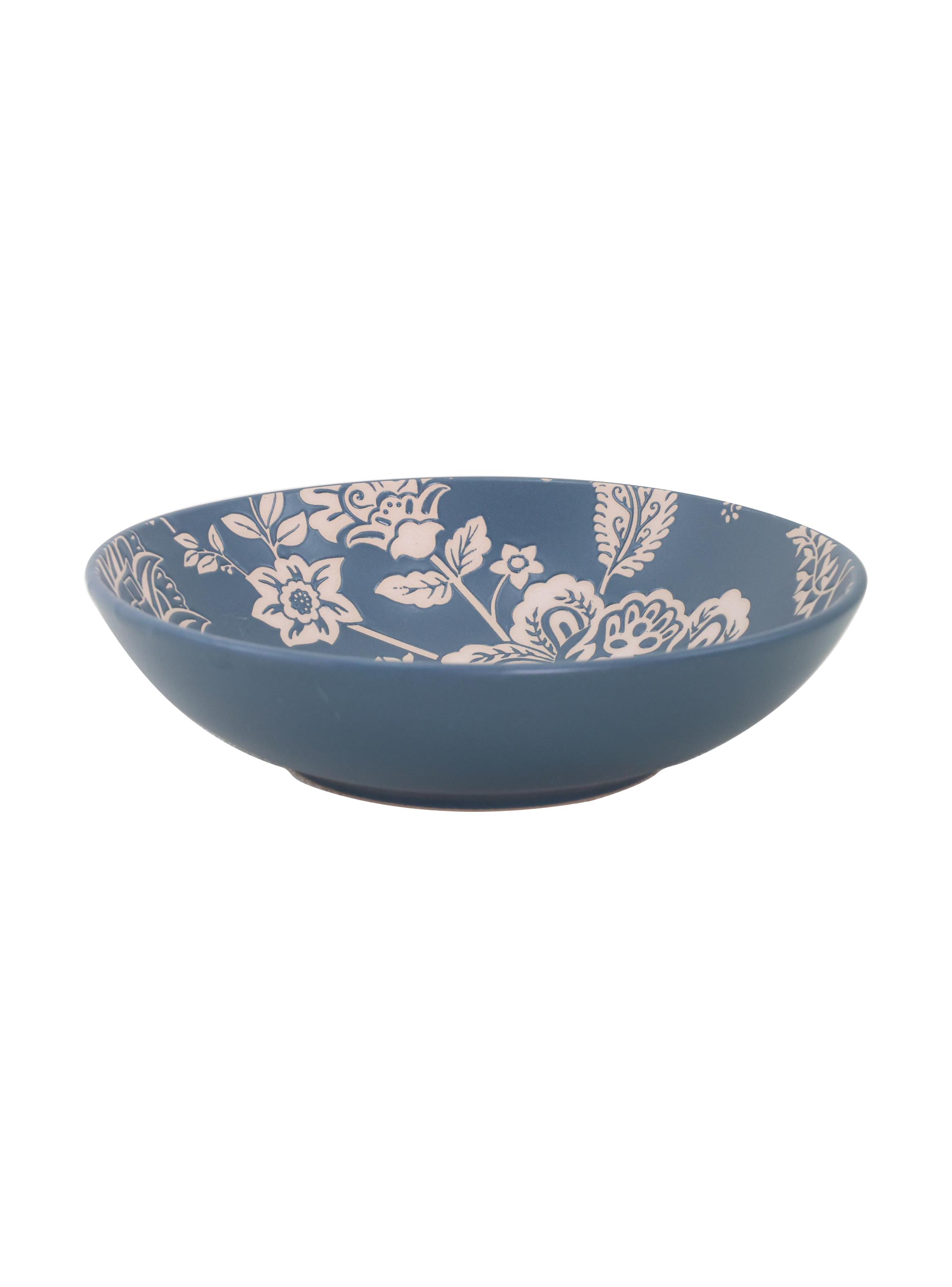 Set Loza 24 Piezas Flores Gris-3