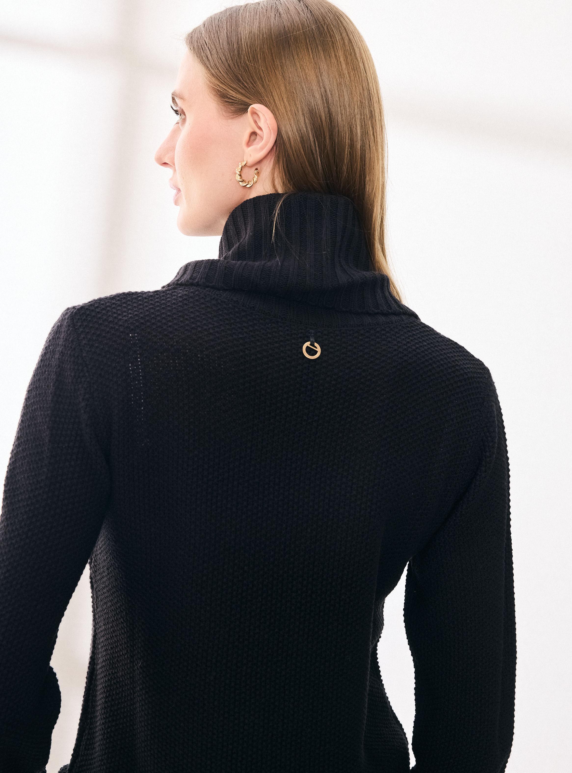 Sweater Manga Larga Cuello Alto Tejido-3