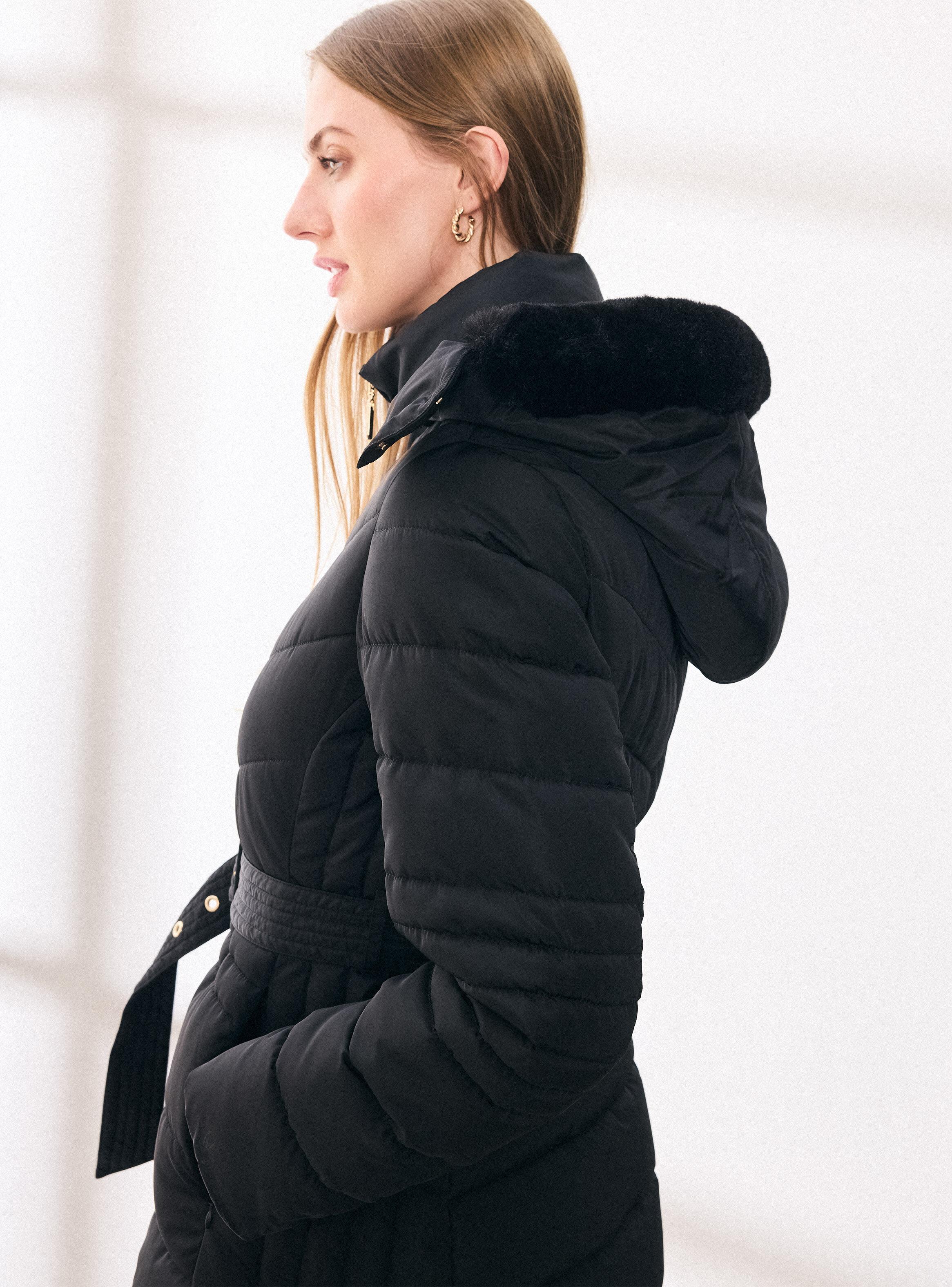 Parka con Capucha Piel Desmontable y Cinturón-3
