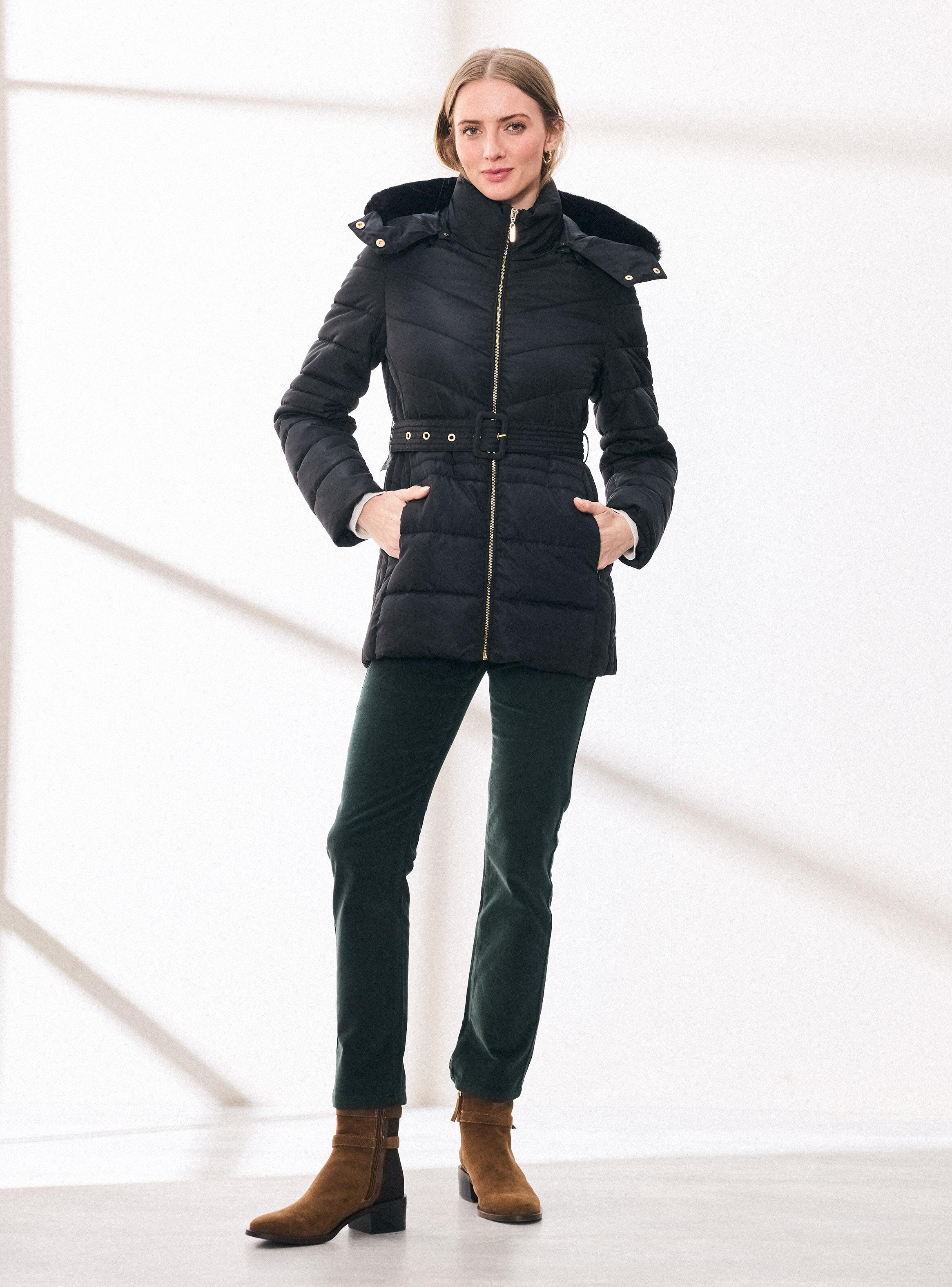 Parka con Capucha Piel Desmontable y Cinturón-4