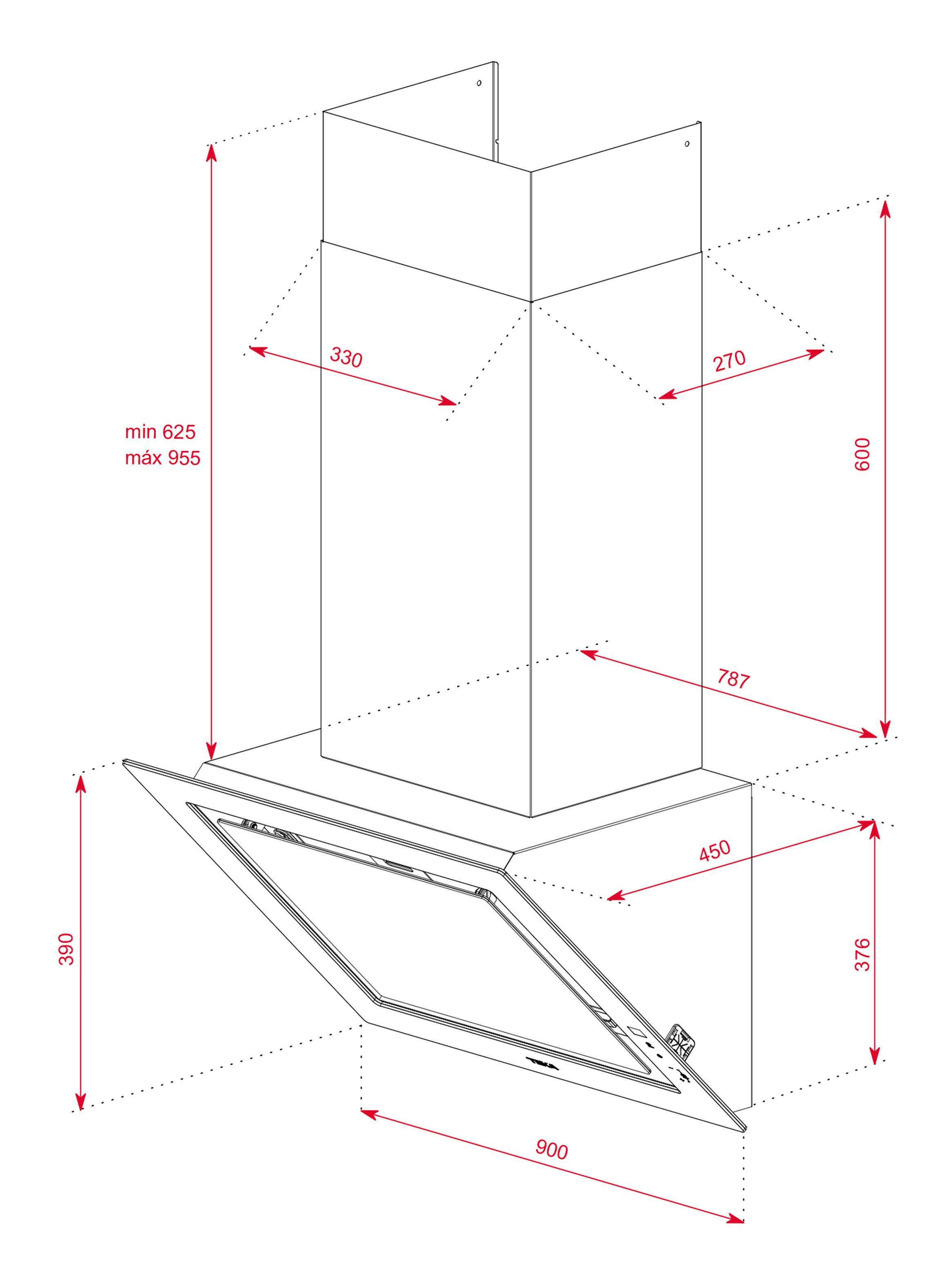 Campana Decorativa Vertical DLV 98660 TOS LB Cristal Café-2