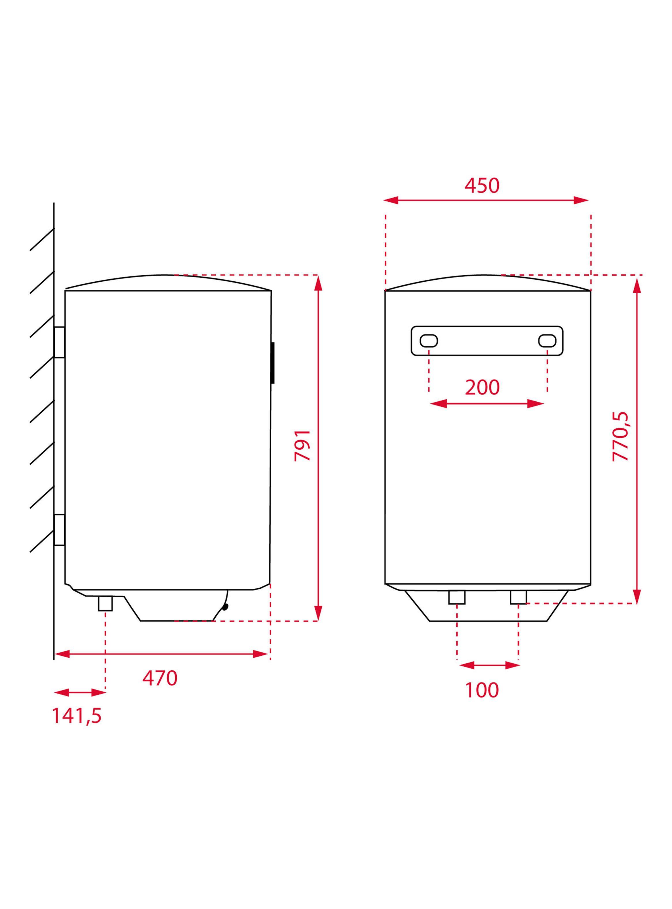 Termo Eléctrico Mural 1500W 80 Litros EWH80-2