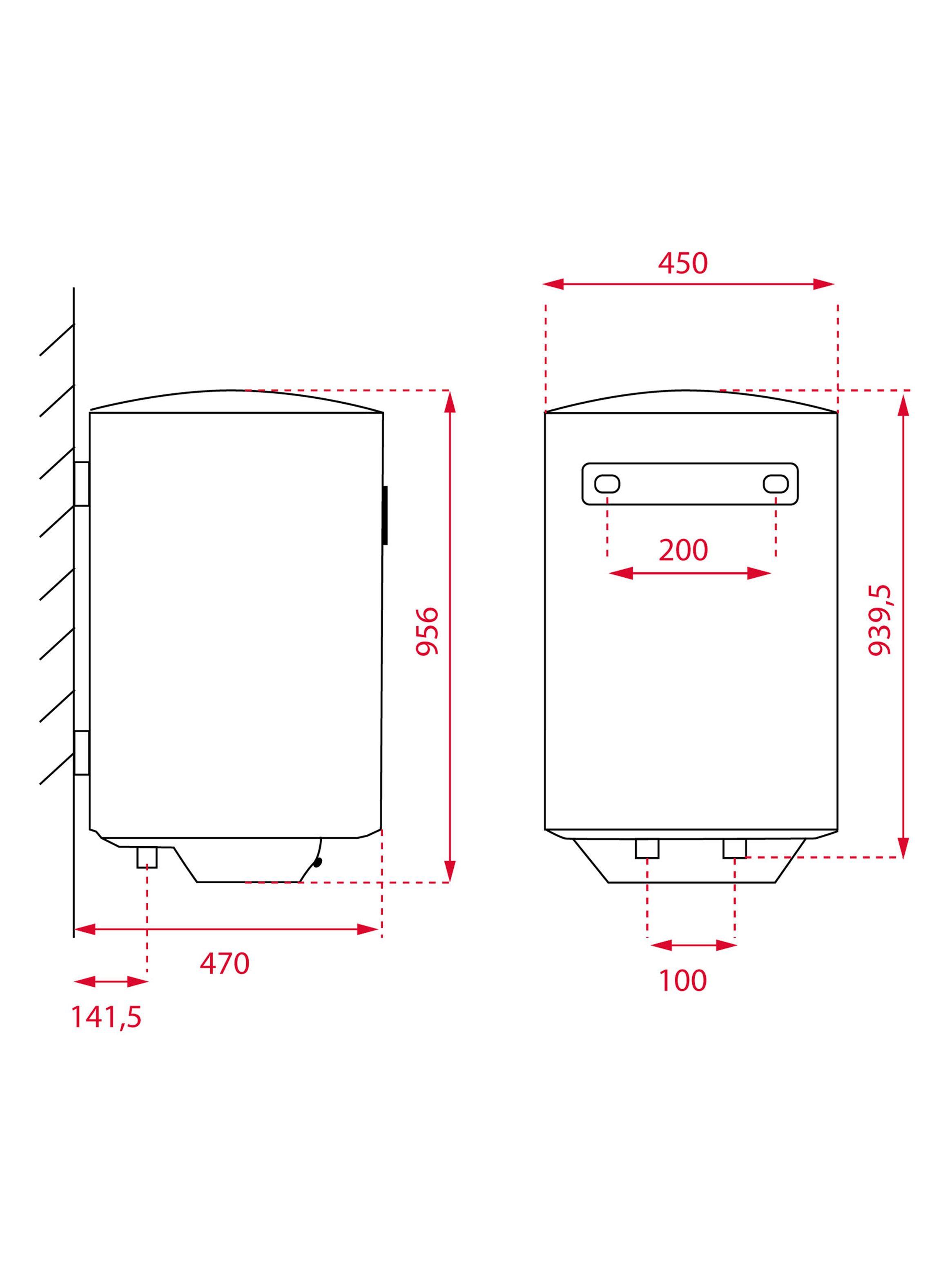 Termo Eléctrico Mural 1500W 100 Litros EWH100-2
