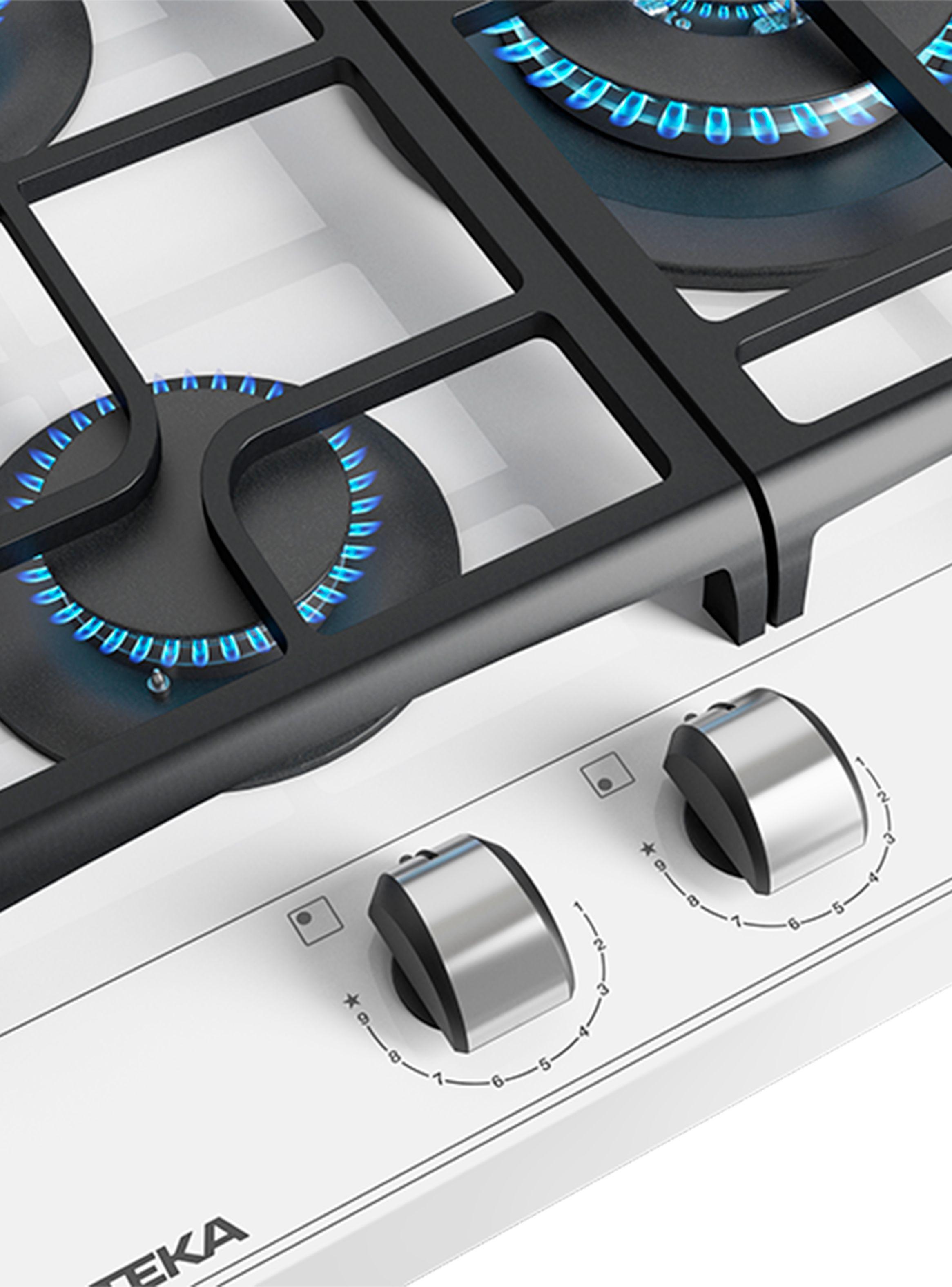 Cocina Cristal Gas GZC 75330 XBB WH Blanco-3