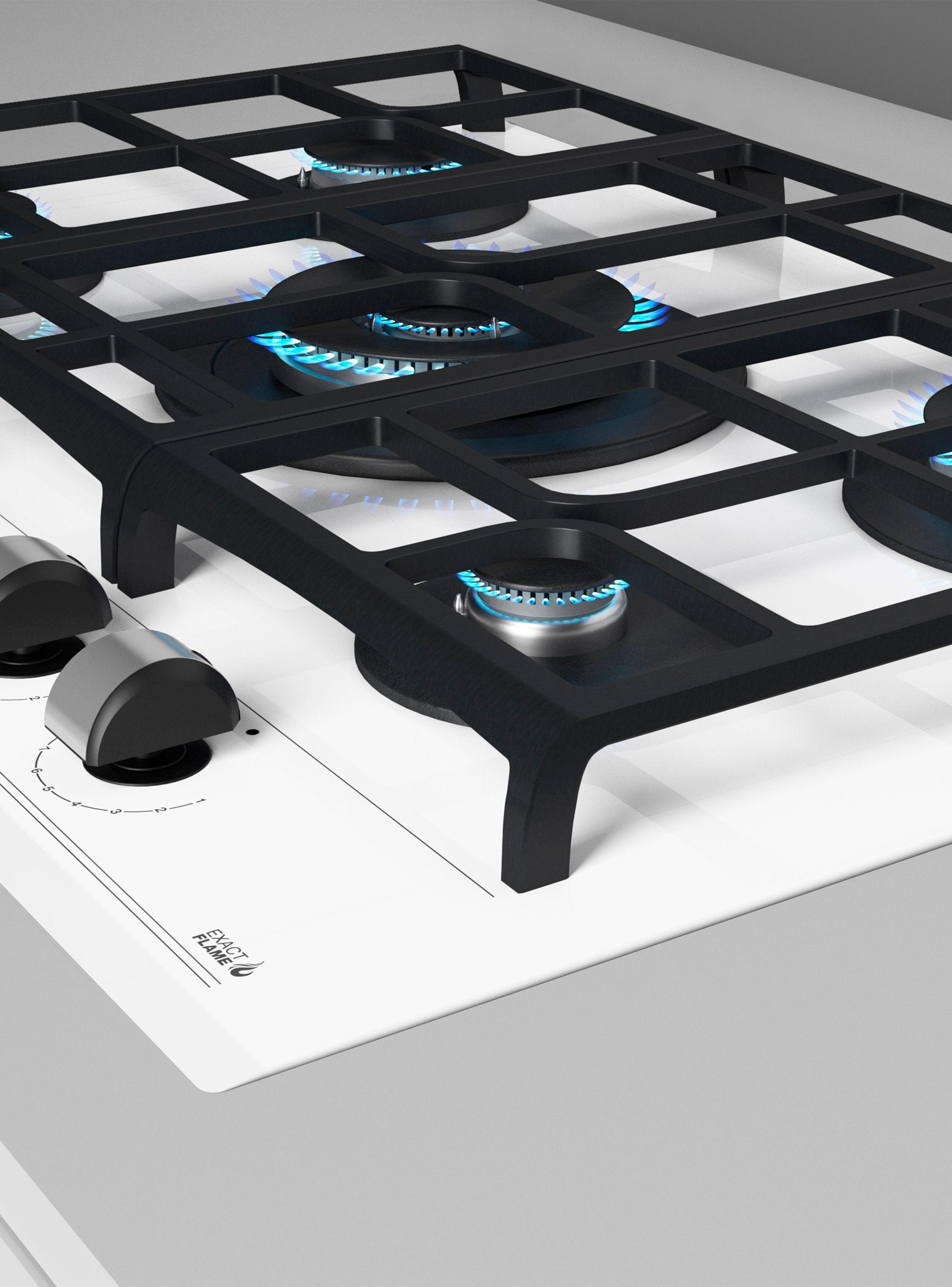 Cocina Cristal Gas GZC 75330 XBB WH Blanco-5