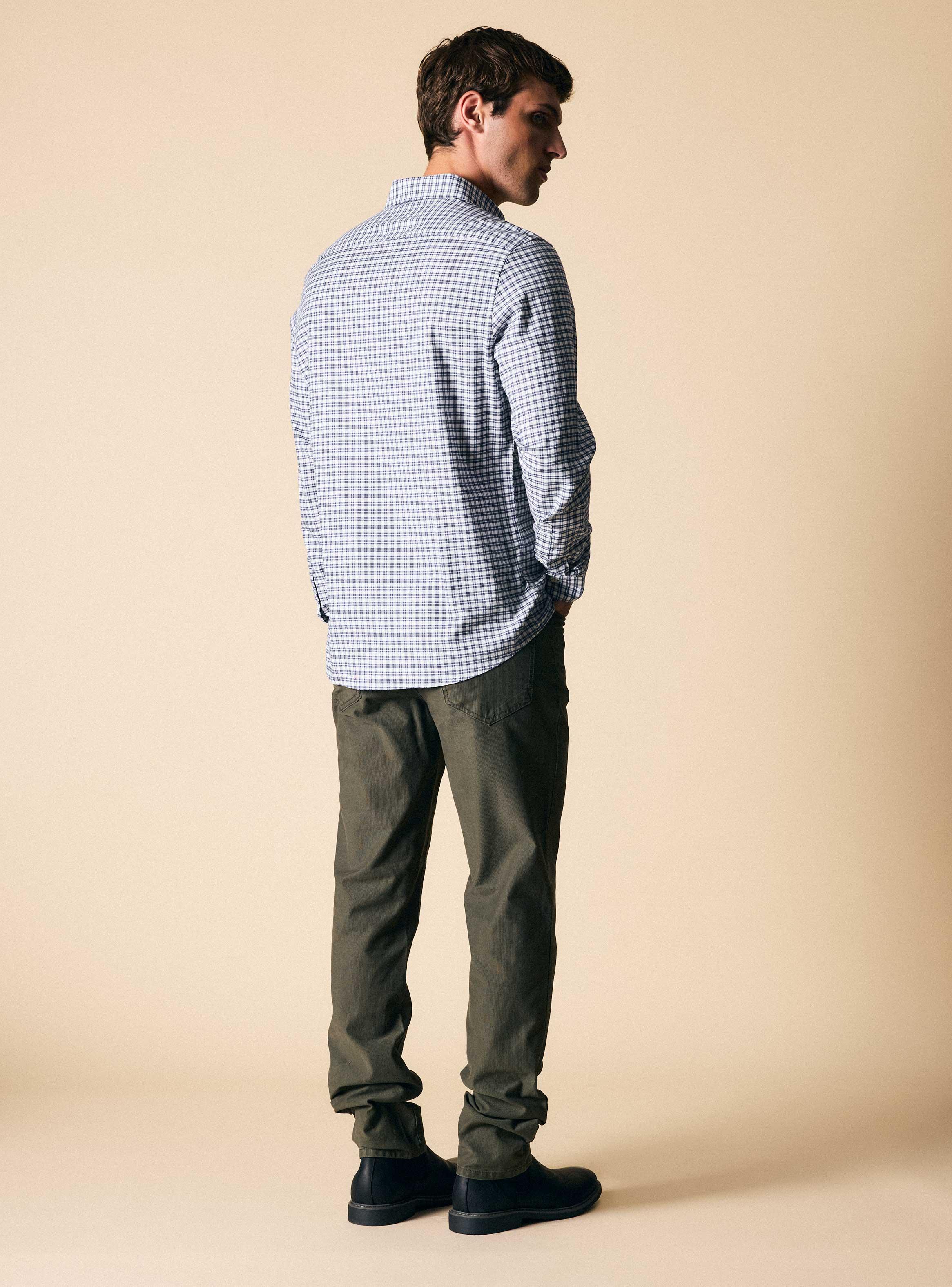 Camisa Manga Larga Cuadro Básico Oxford-5