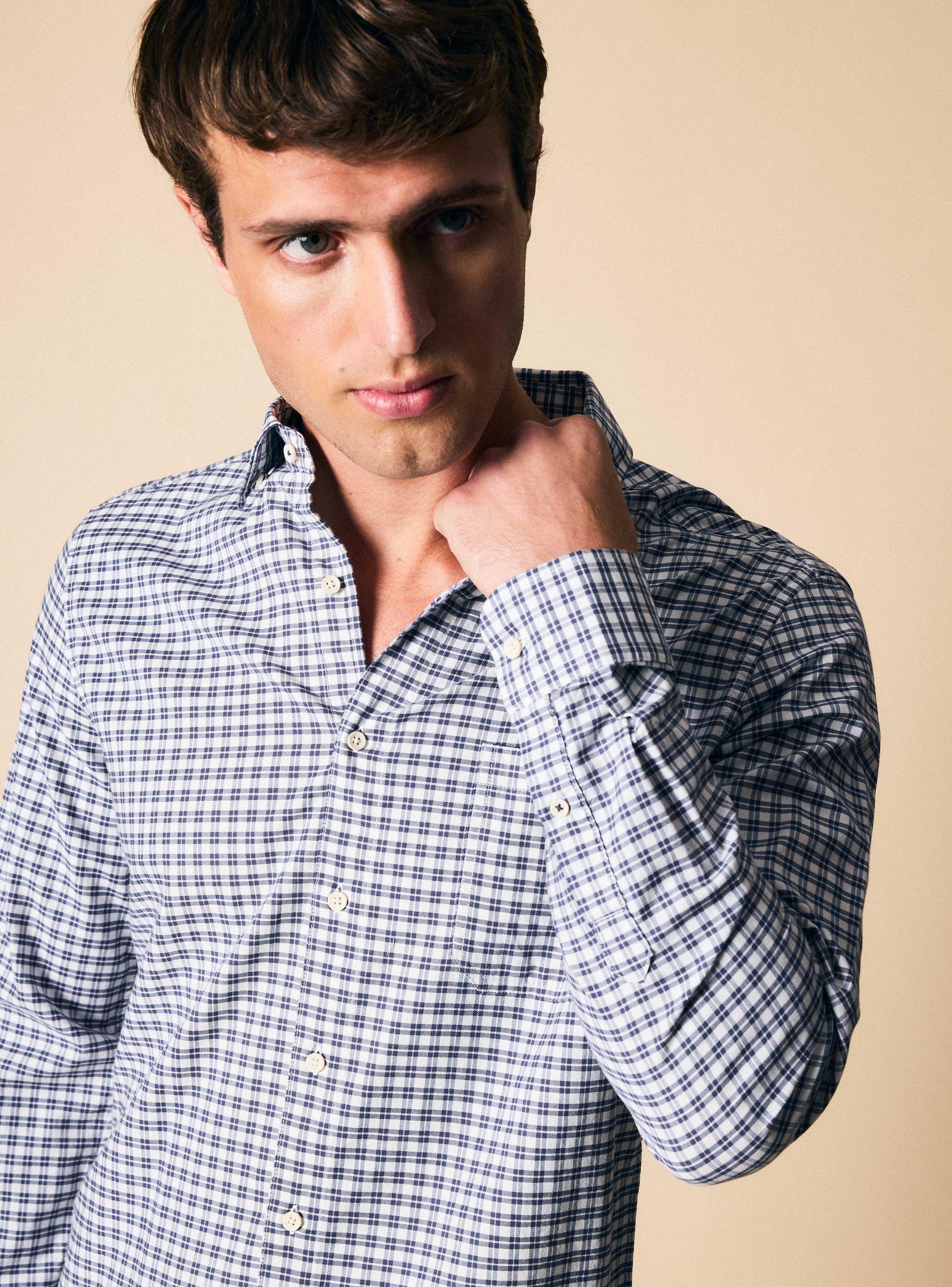 Camisa Manga Larga Cuadro Básico Oxford-2