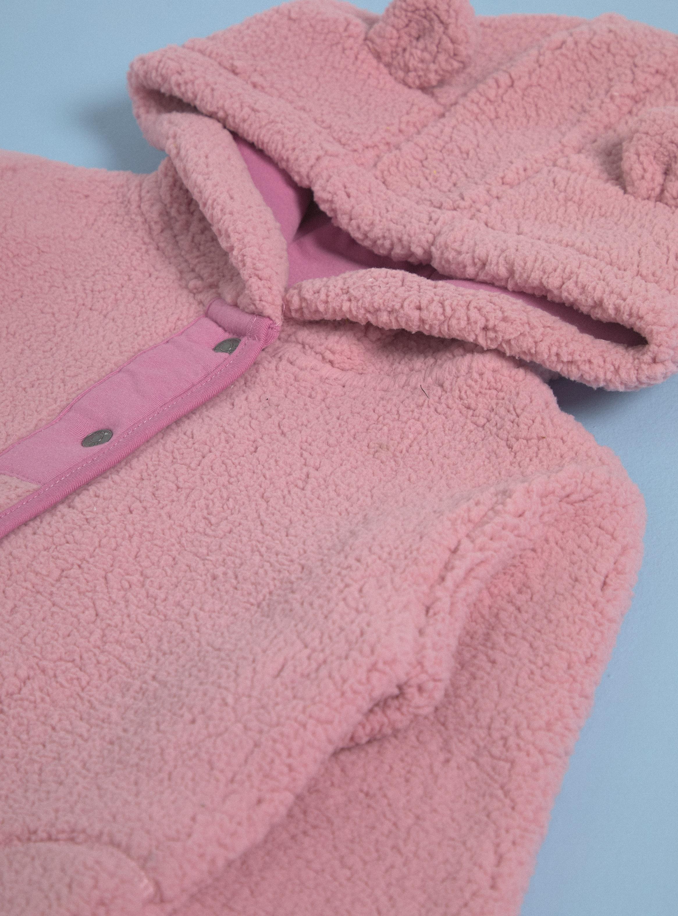 Chaqueta de Polar con Capucha y Vivo en Contraste-2