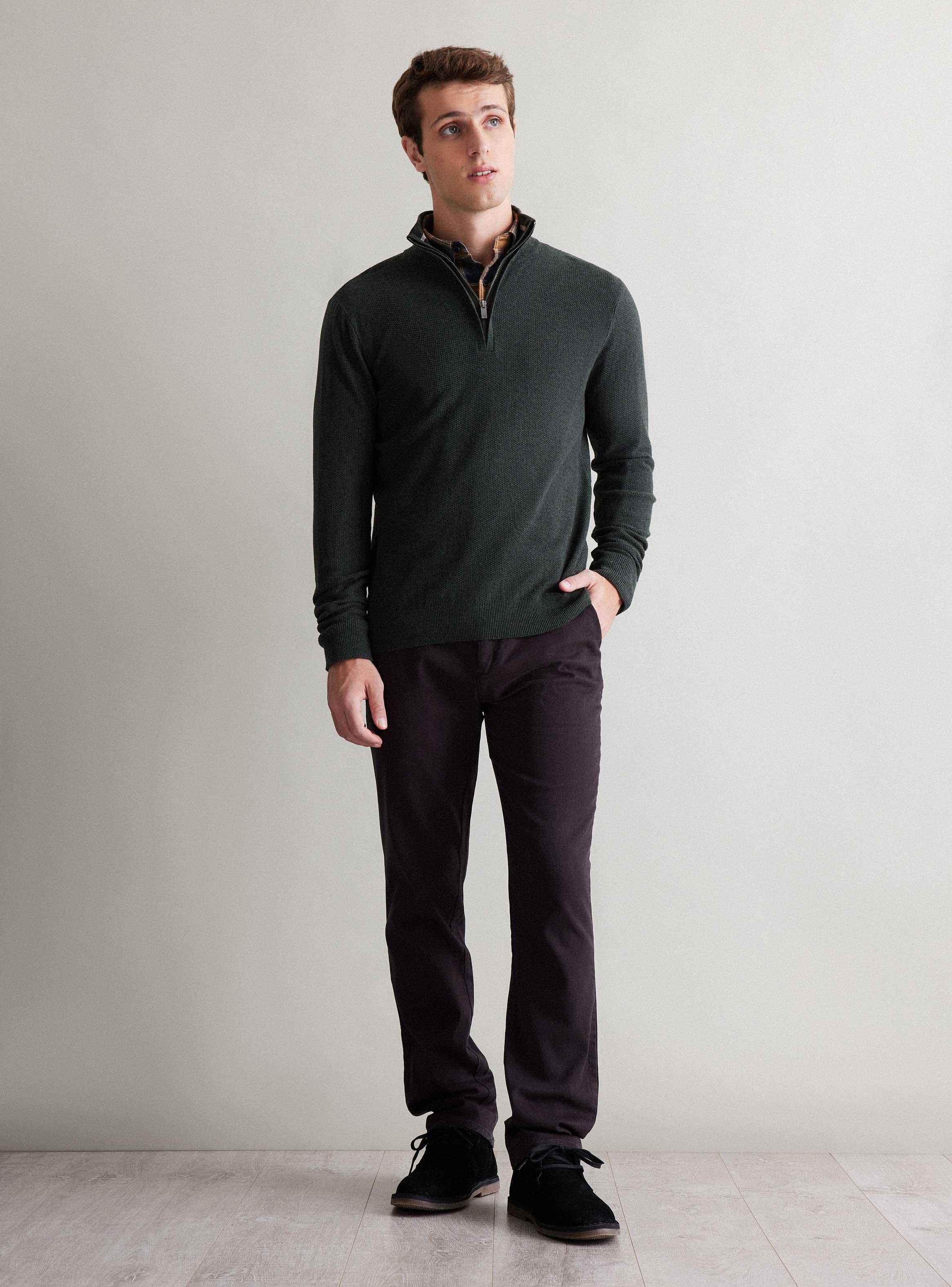Sweater Half Zipper Algodón Texturado-4