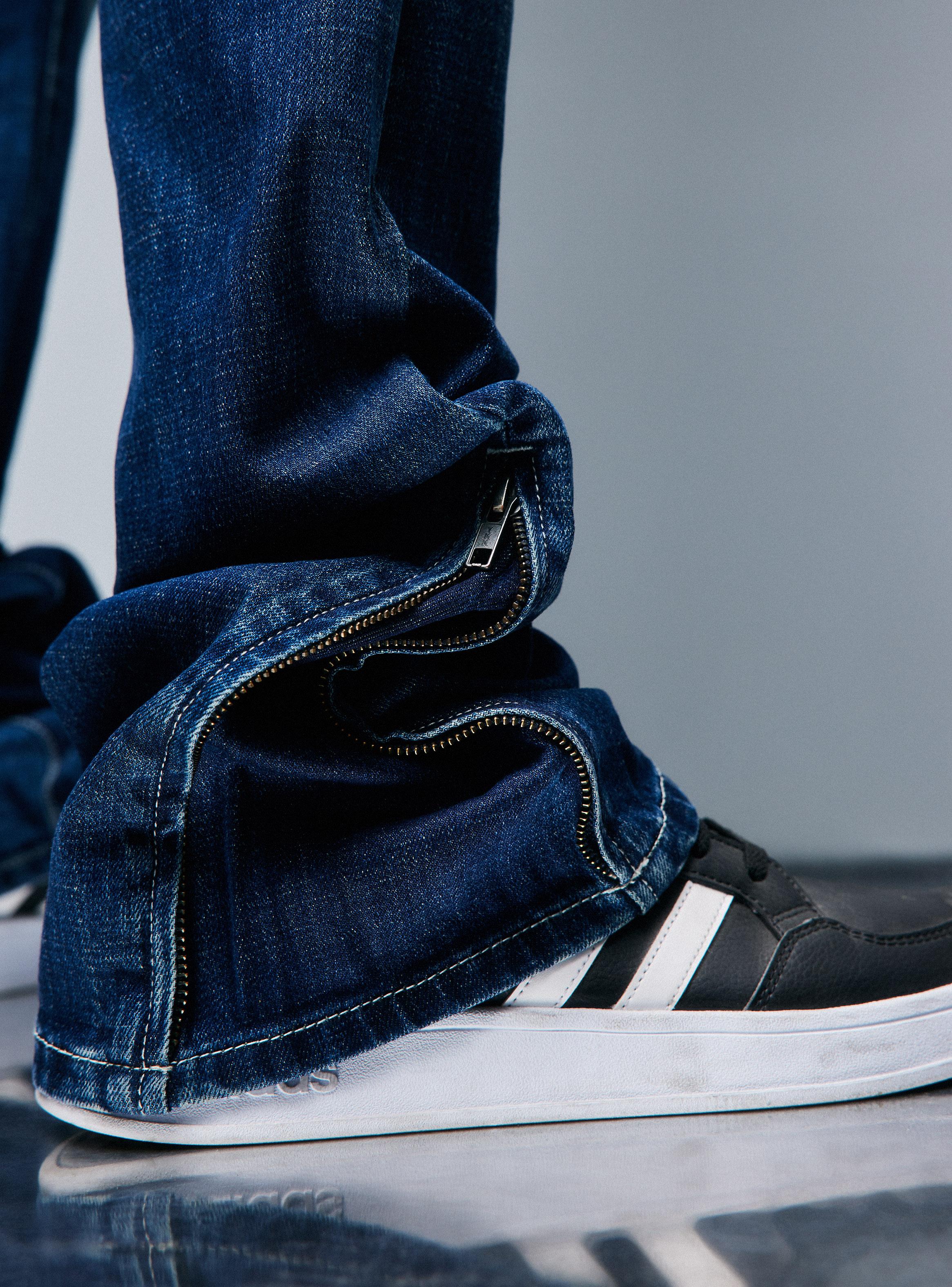 Jeans Lavado Fuerte Cierre para Ensanchar a Flare-3