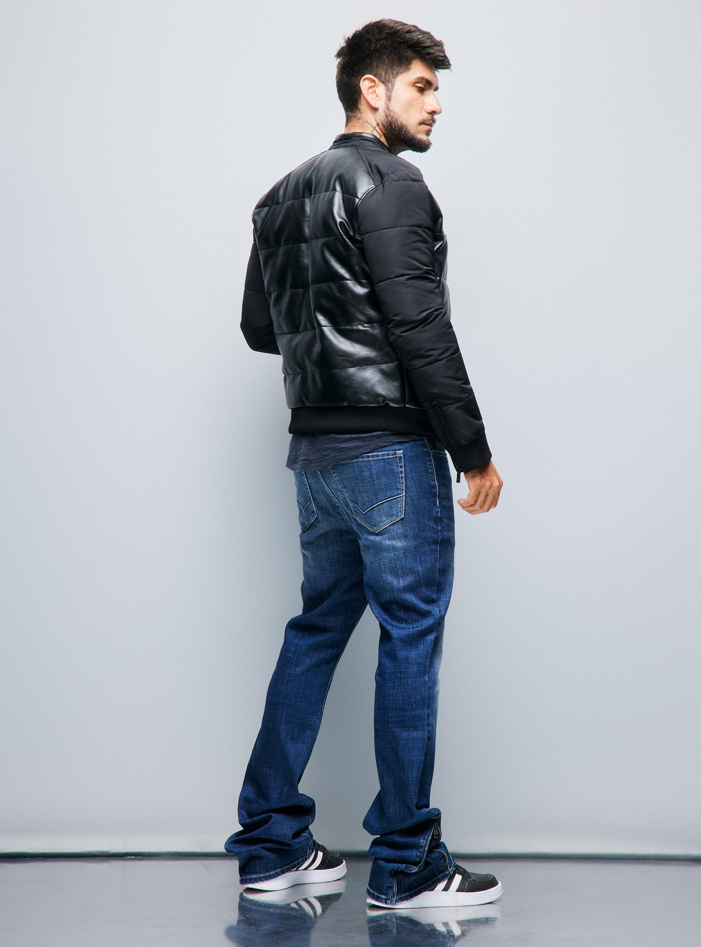 Chaqueta Biker Bi-Tela Cuerpo Mangas Parka-5