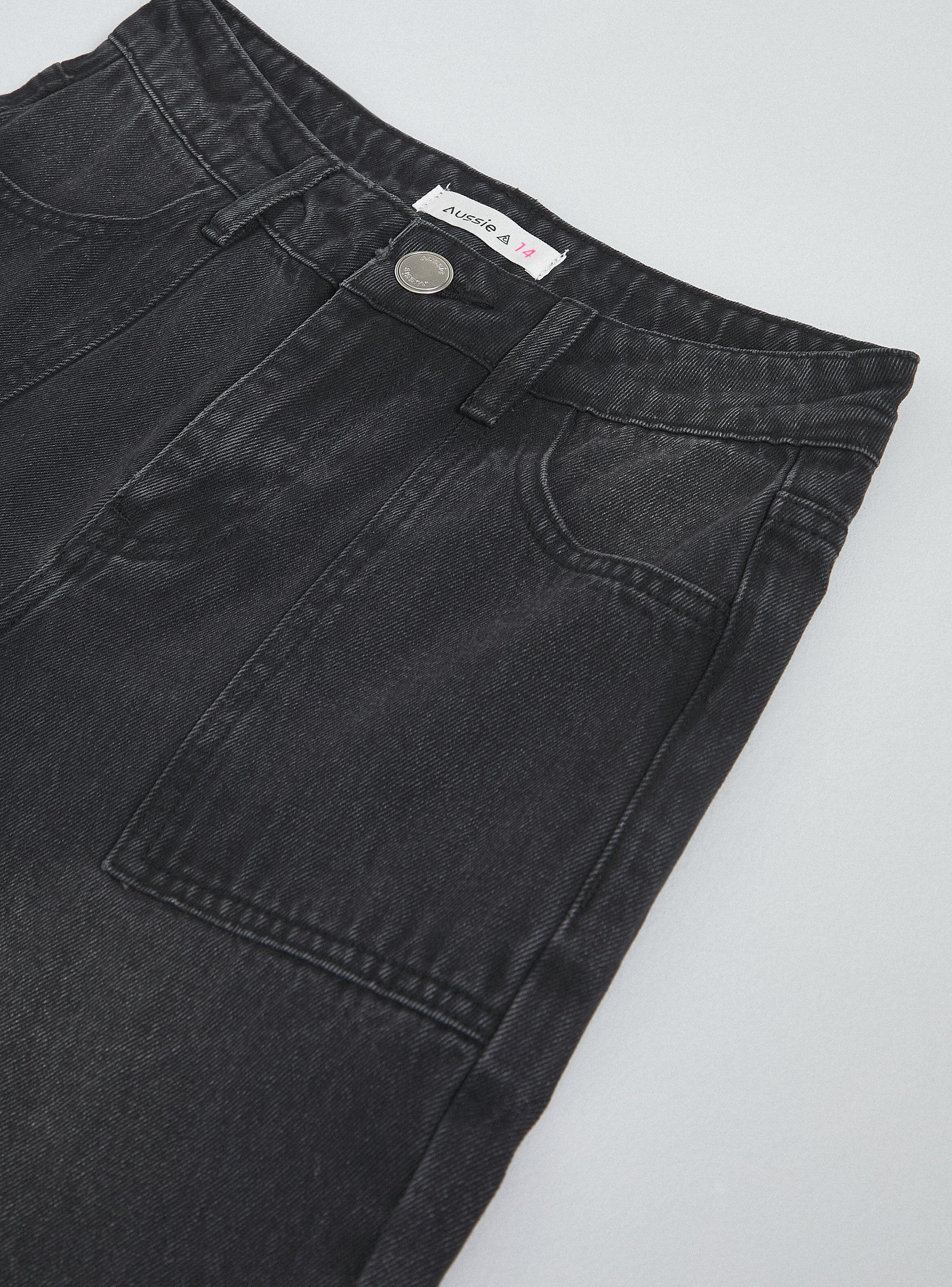 Jeans Denim Cargo con Corte-2