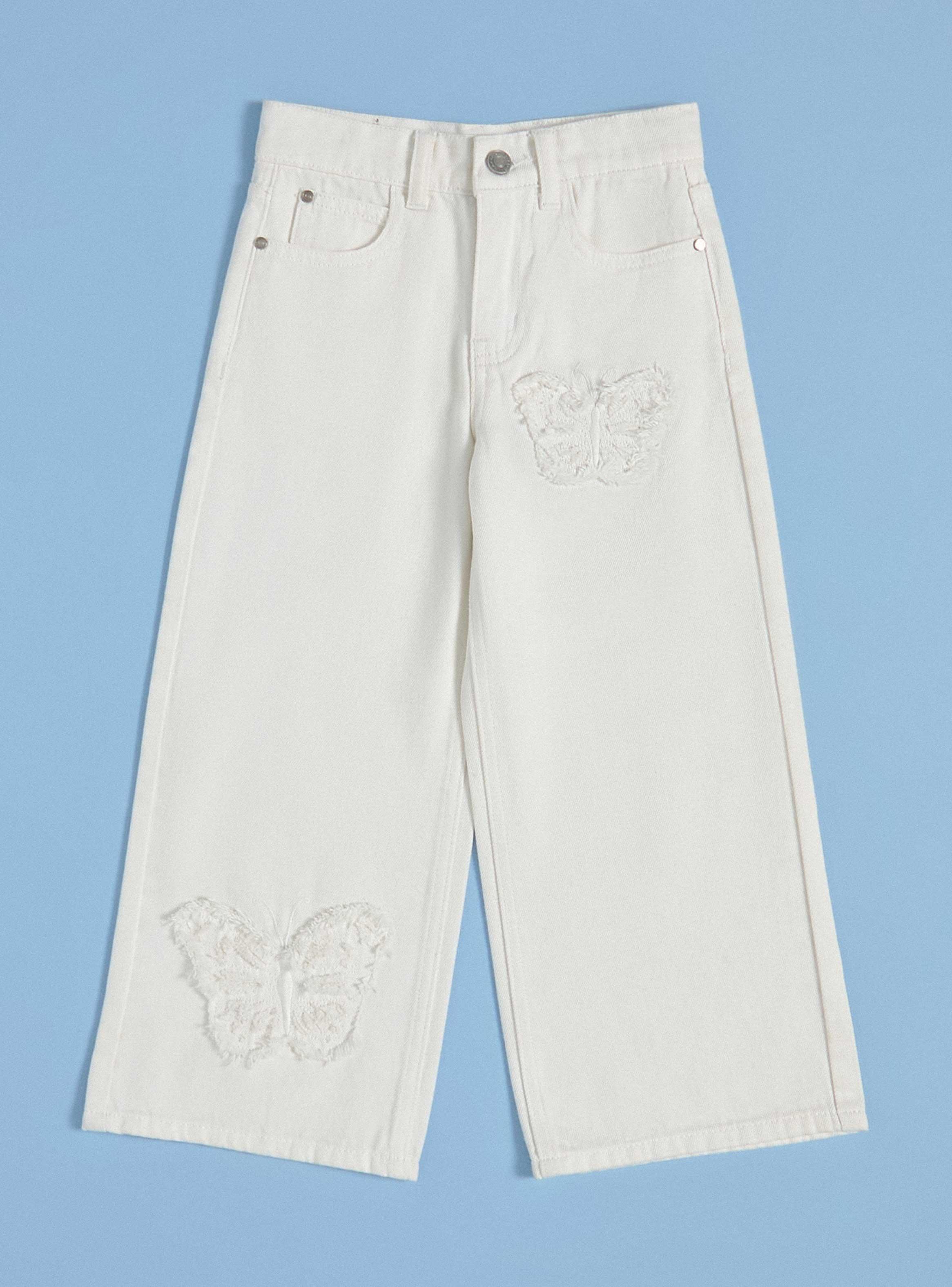 Jeans con Parches Deflecados de Mariposa-2