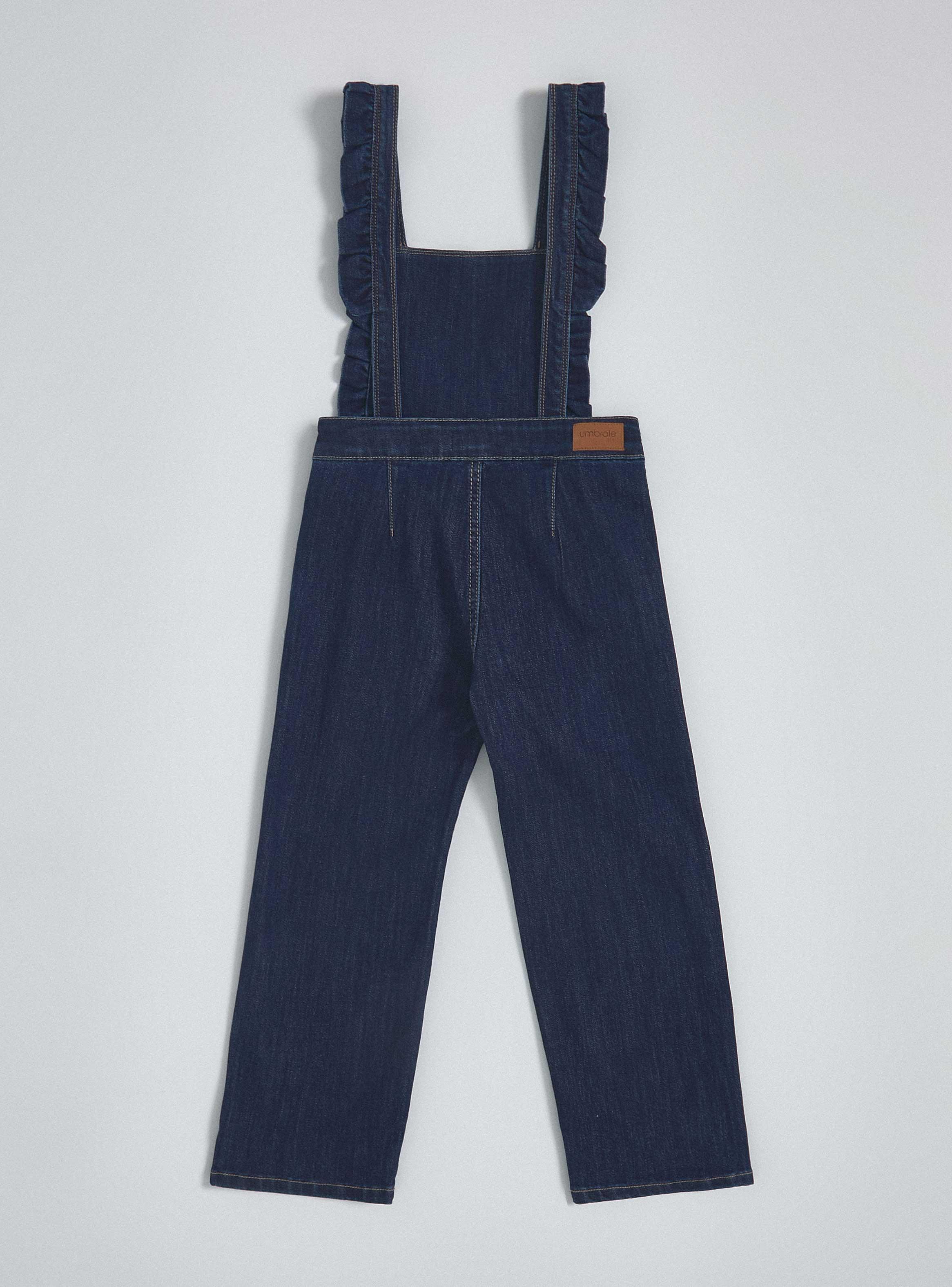 Jardinera Denim Wide Leg con Vuelitos-3