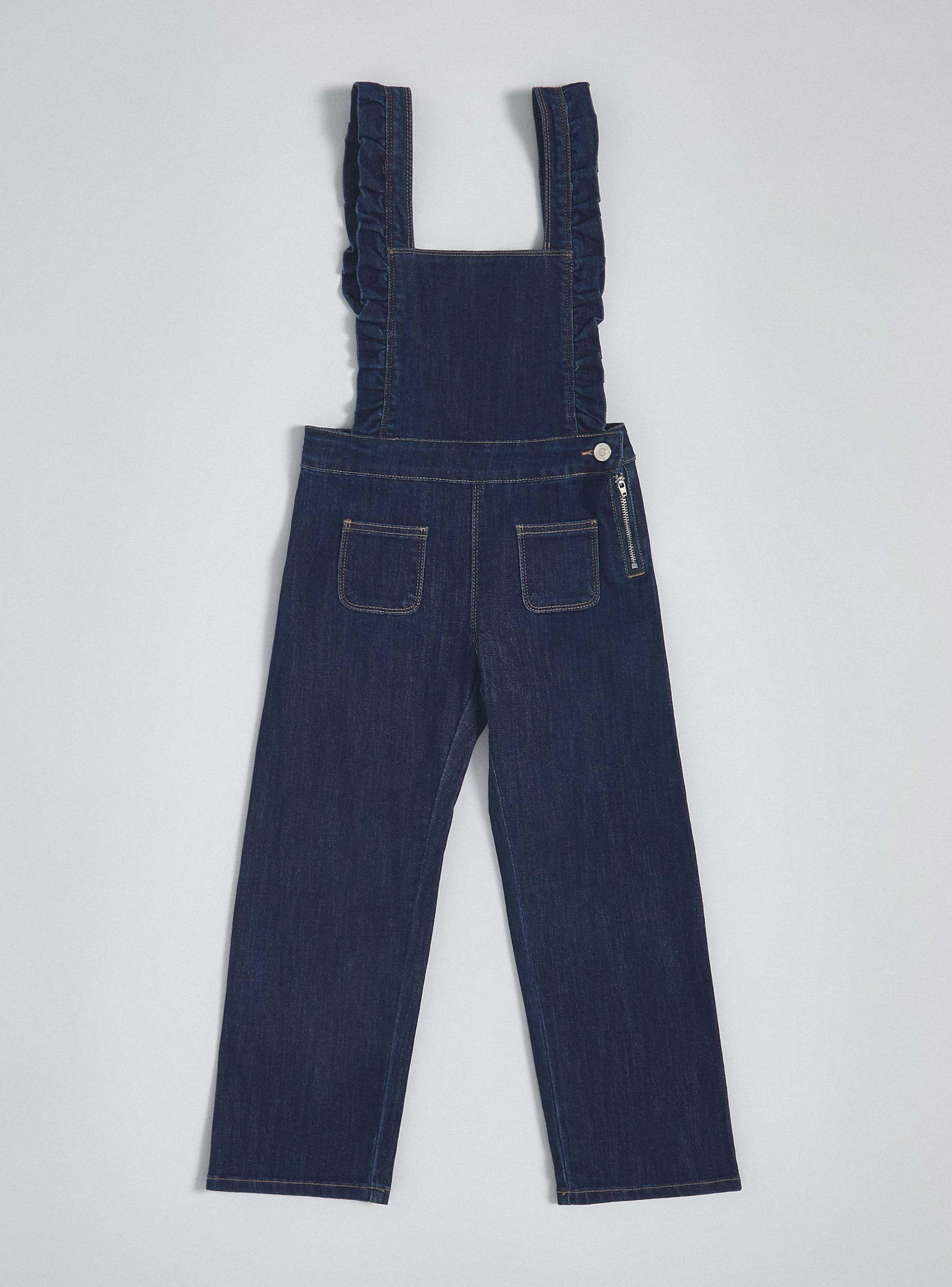 Jardinera Denim Wide Leg con Vuelitos-2
