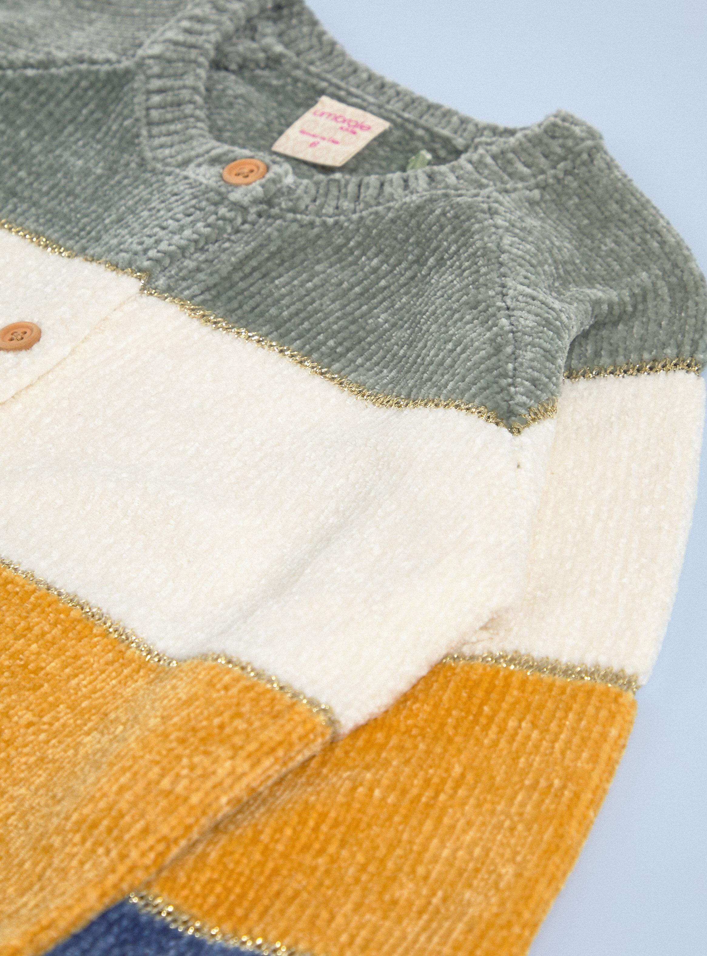 Chaleco Abierto Color Block Chenille con Lurex-4