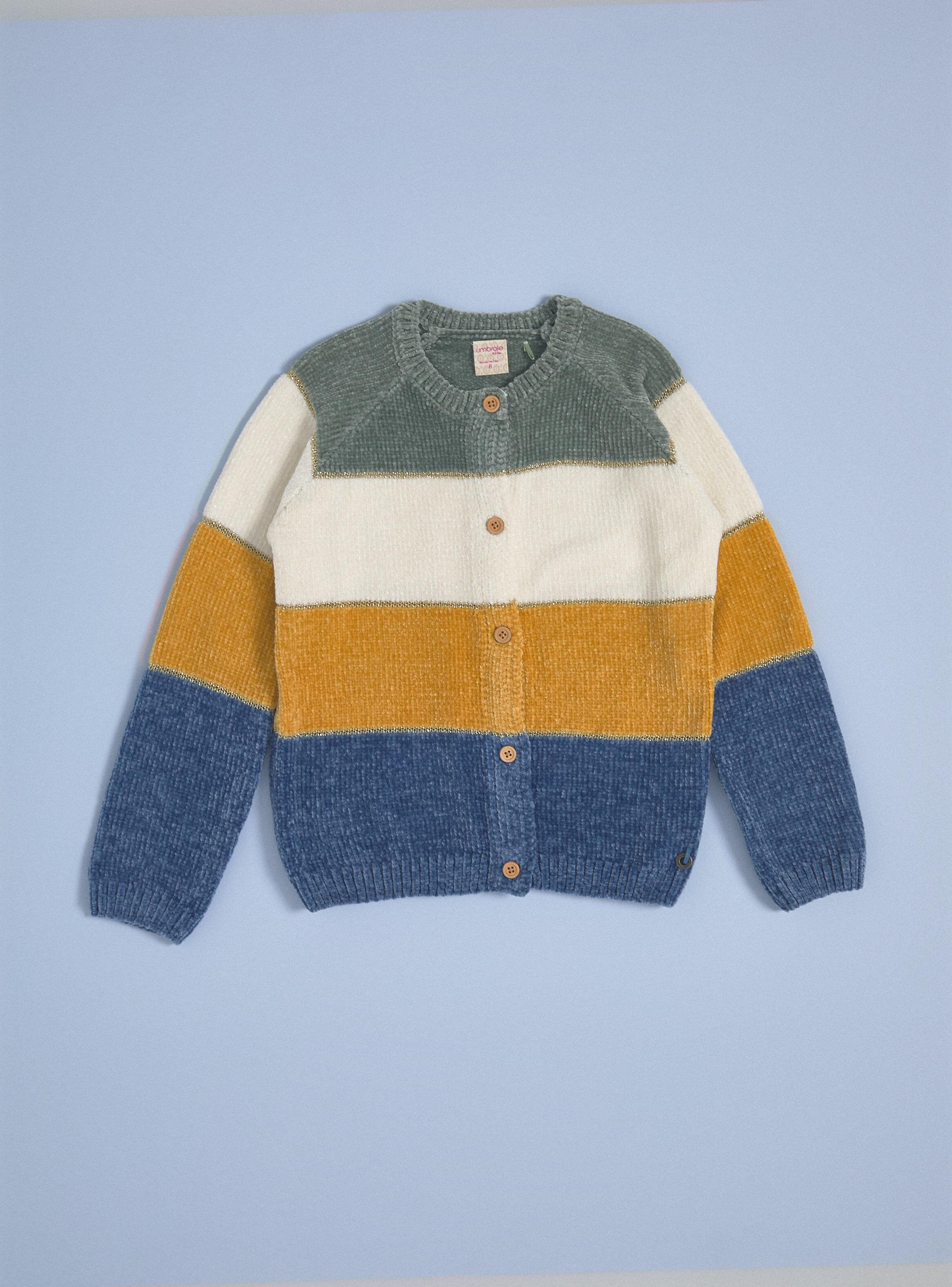 Chaleco Abierto Color Block Chenille con Lurex-2