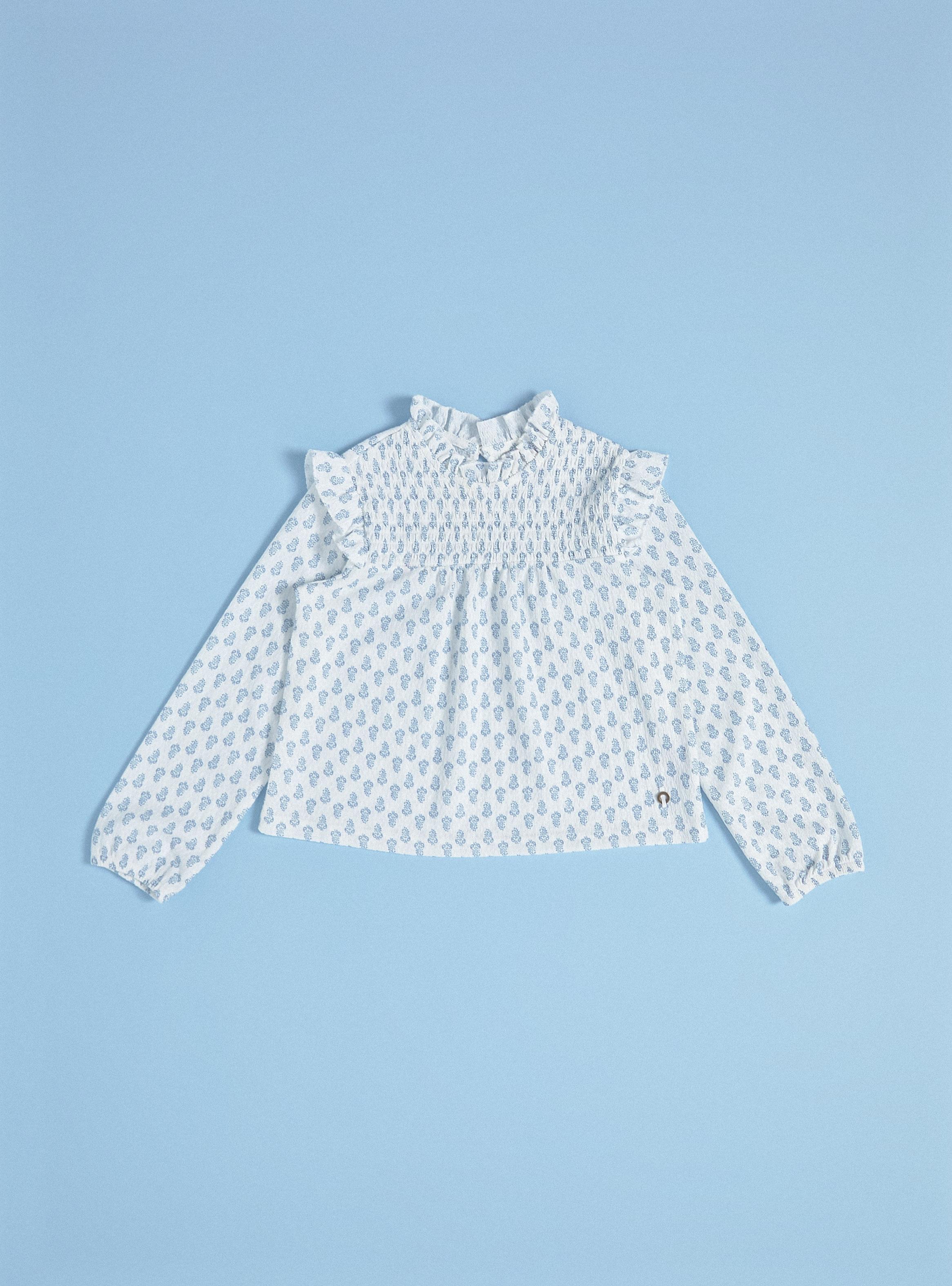 Polera Cuello Subido Estampada con Panal-2