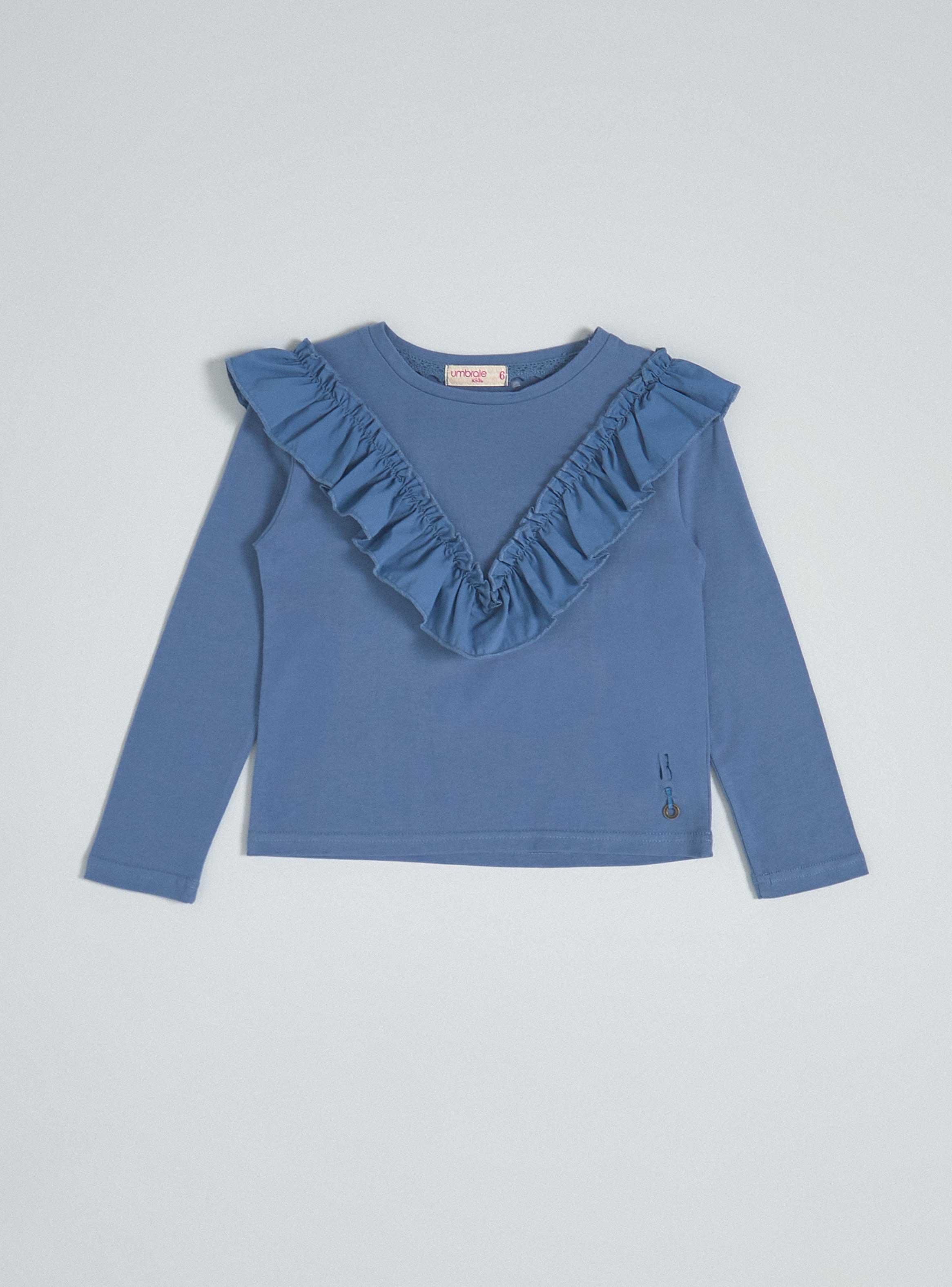 Polera Algodón con Volante Tela Plana-2