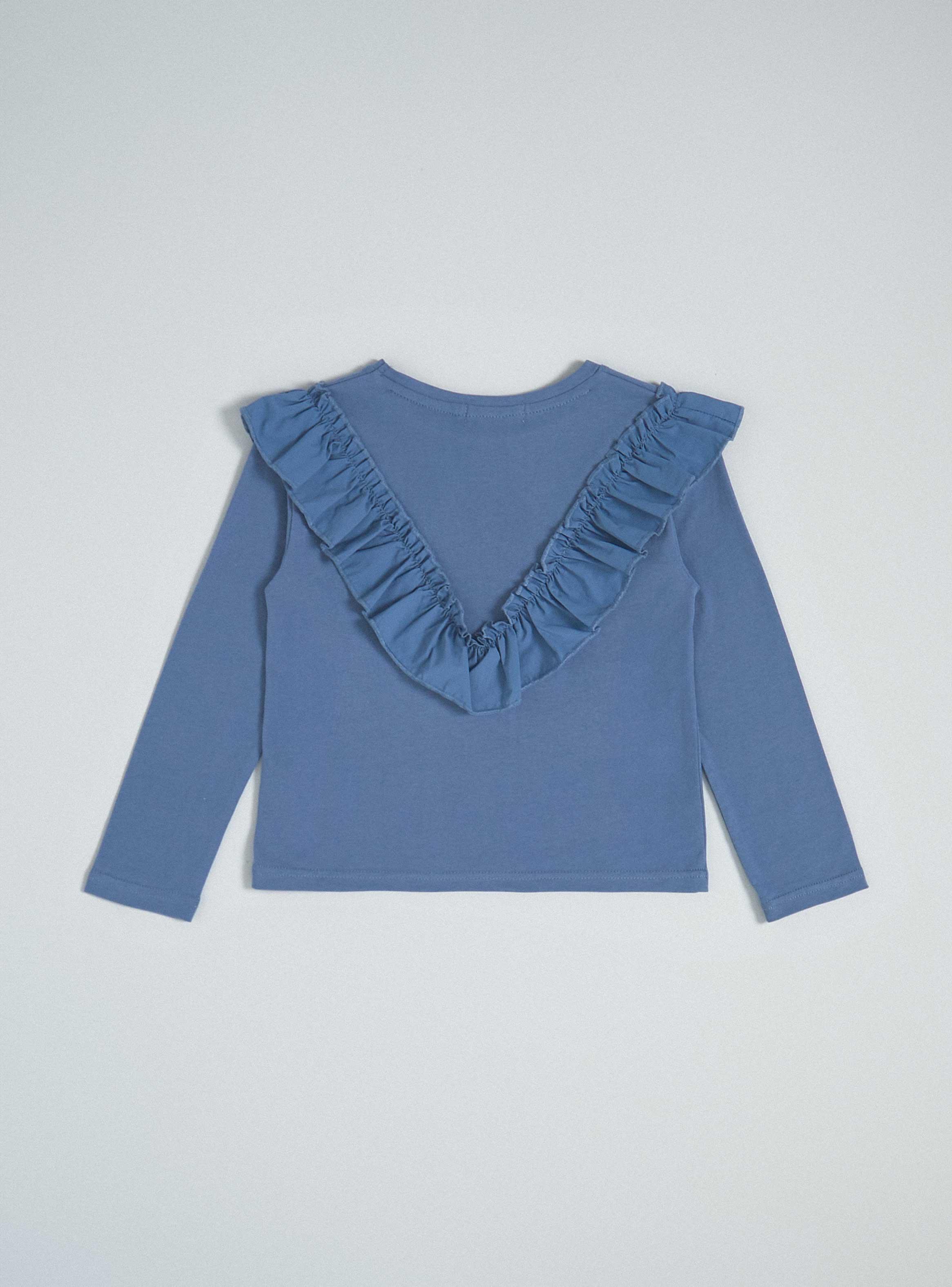 Polera Algodón con Volante Tela Plana-3
