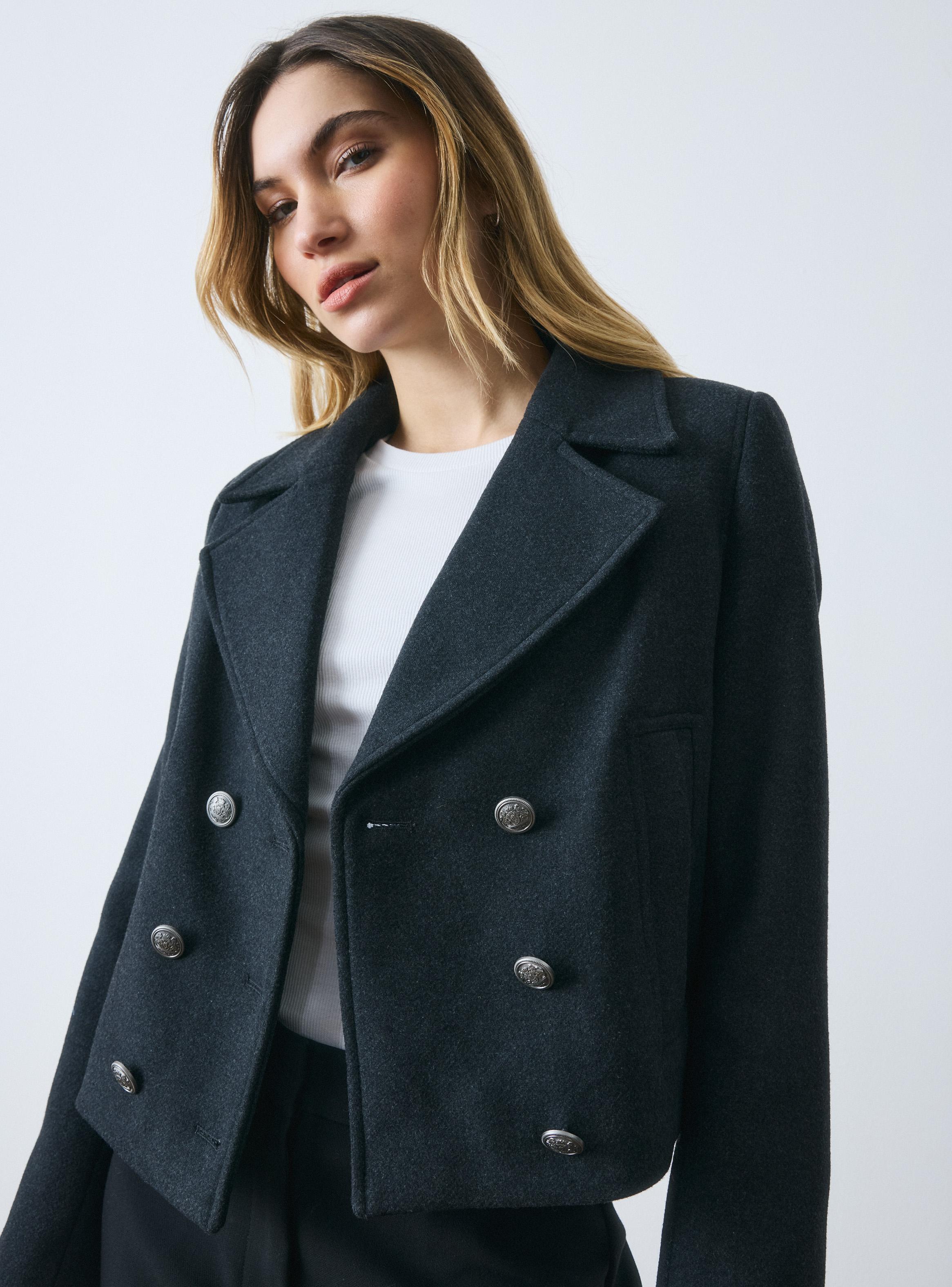 Chaqueta Trench Corto Doble Abotonadura-2