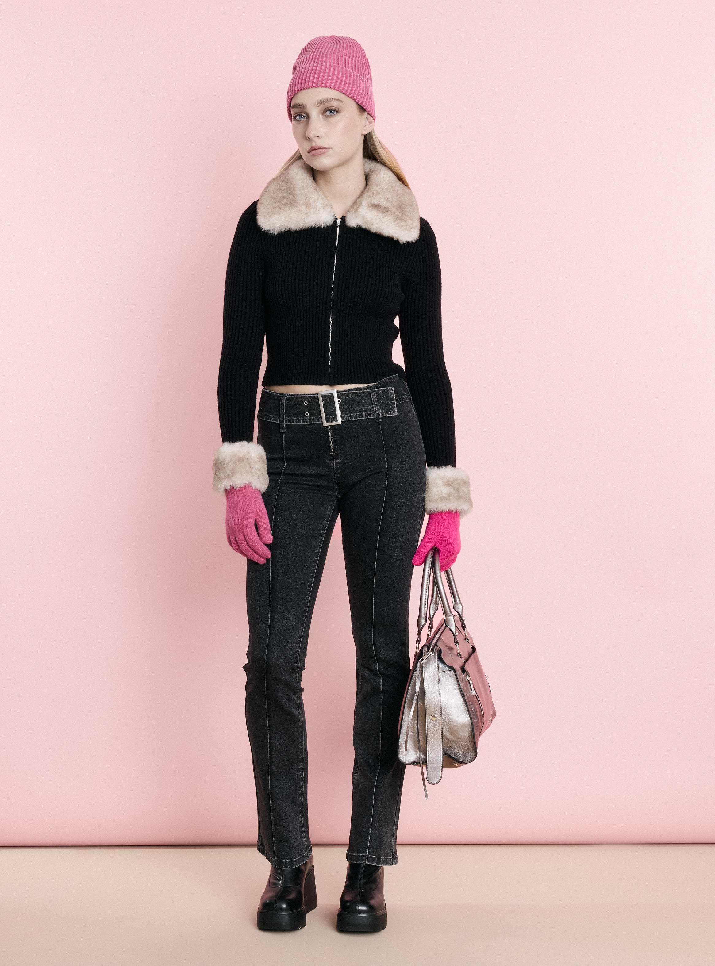 Sweater Cuello y Puños con Peluche-4