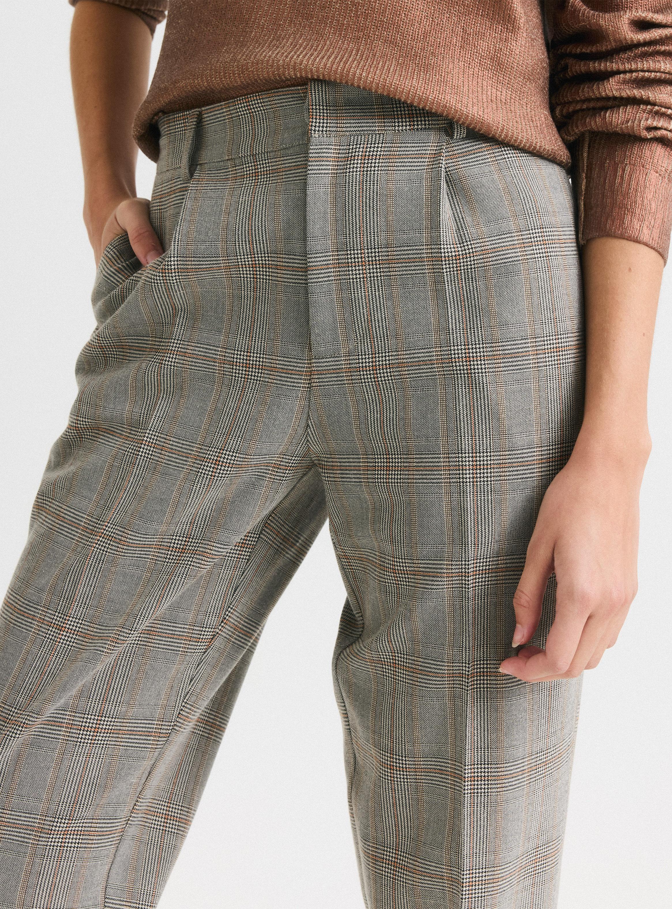 Pantalón Príncipe de Gales con Pinzas-2