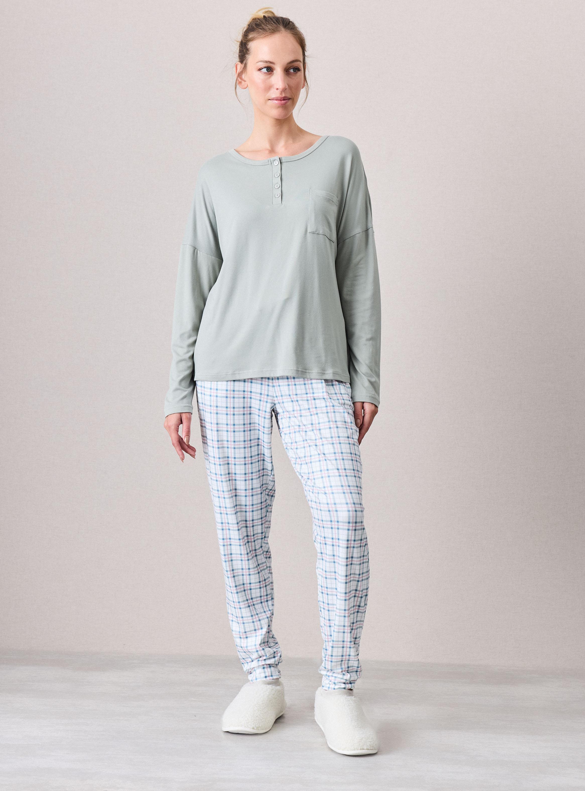 Polera Pijama con Bolsillo y Botones Tacto Peach-4