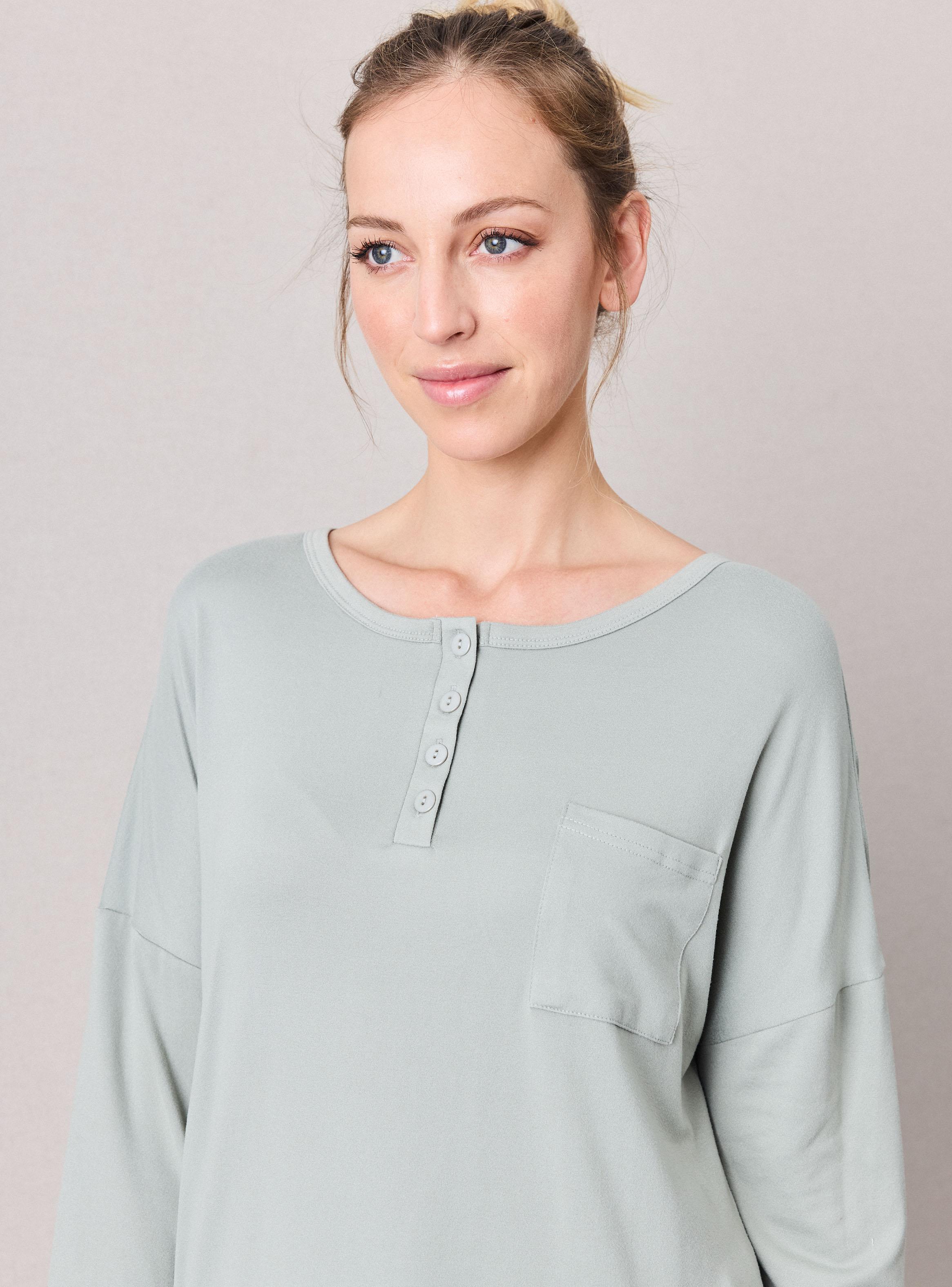 Polera Pijama con Bolsillo y Botones Tacto Peach-2