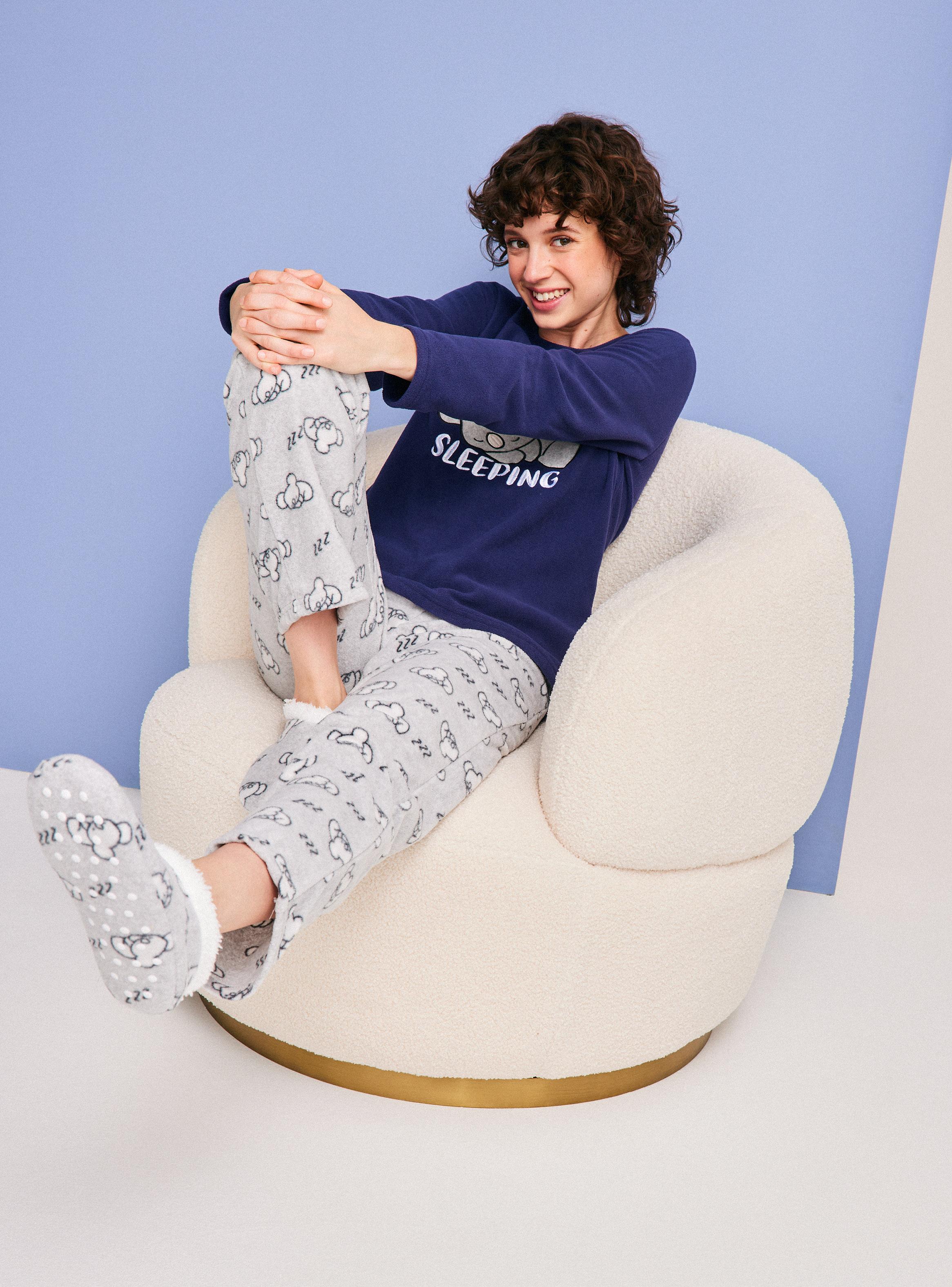 Pijama Polar Pack de Regalo Calcetín Pantuflas-4