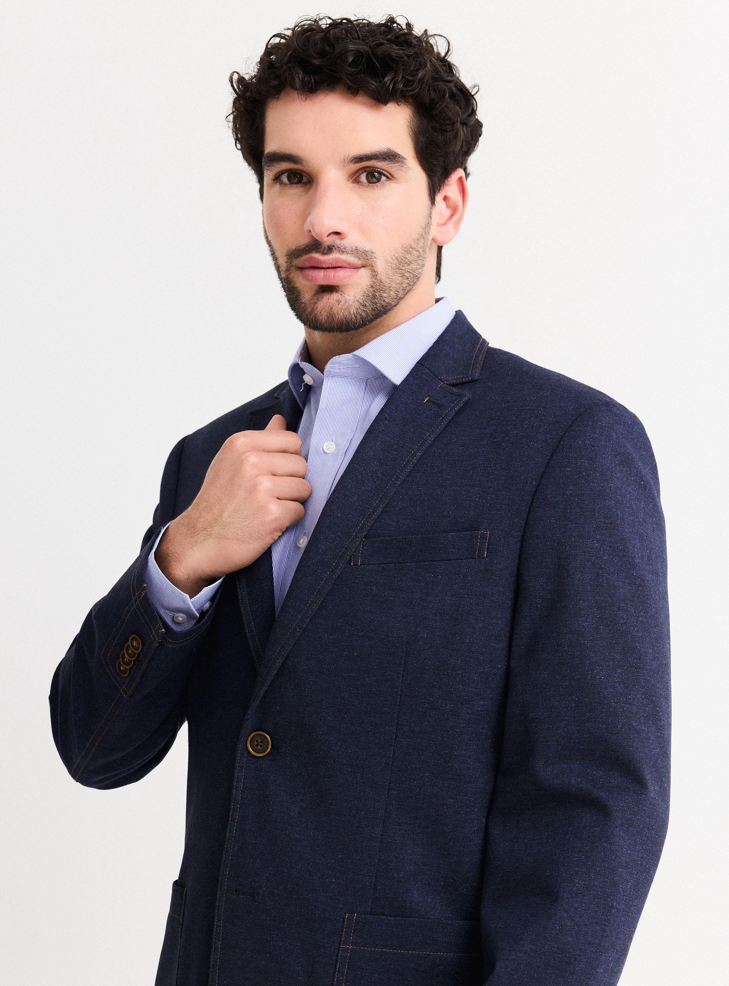 Vestón Recto Slim Fit Tipo Mezclilla-2