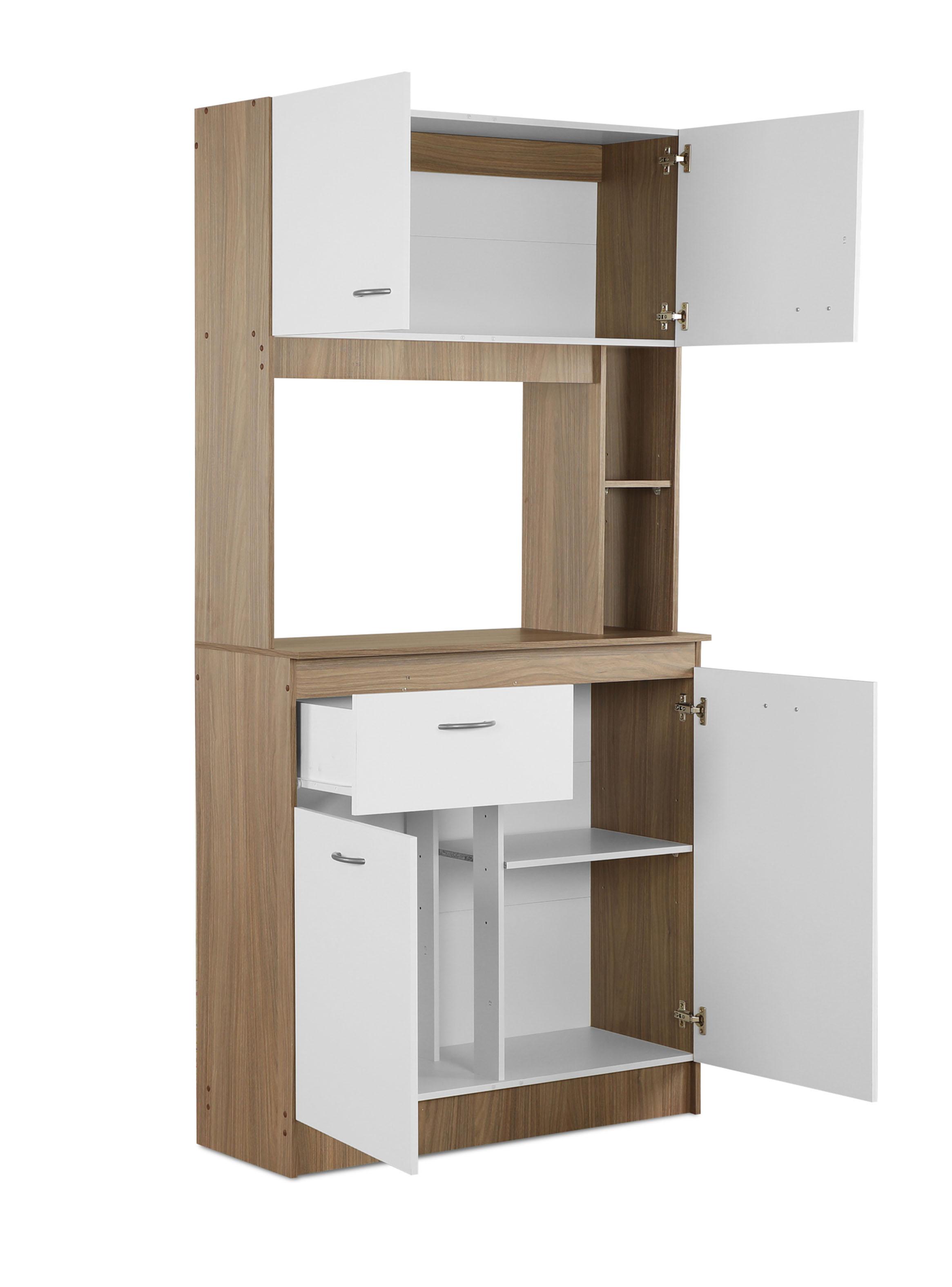 Mueble de Cocina 4 Puertas 1 Cajón Nogal Blanco-4