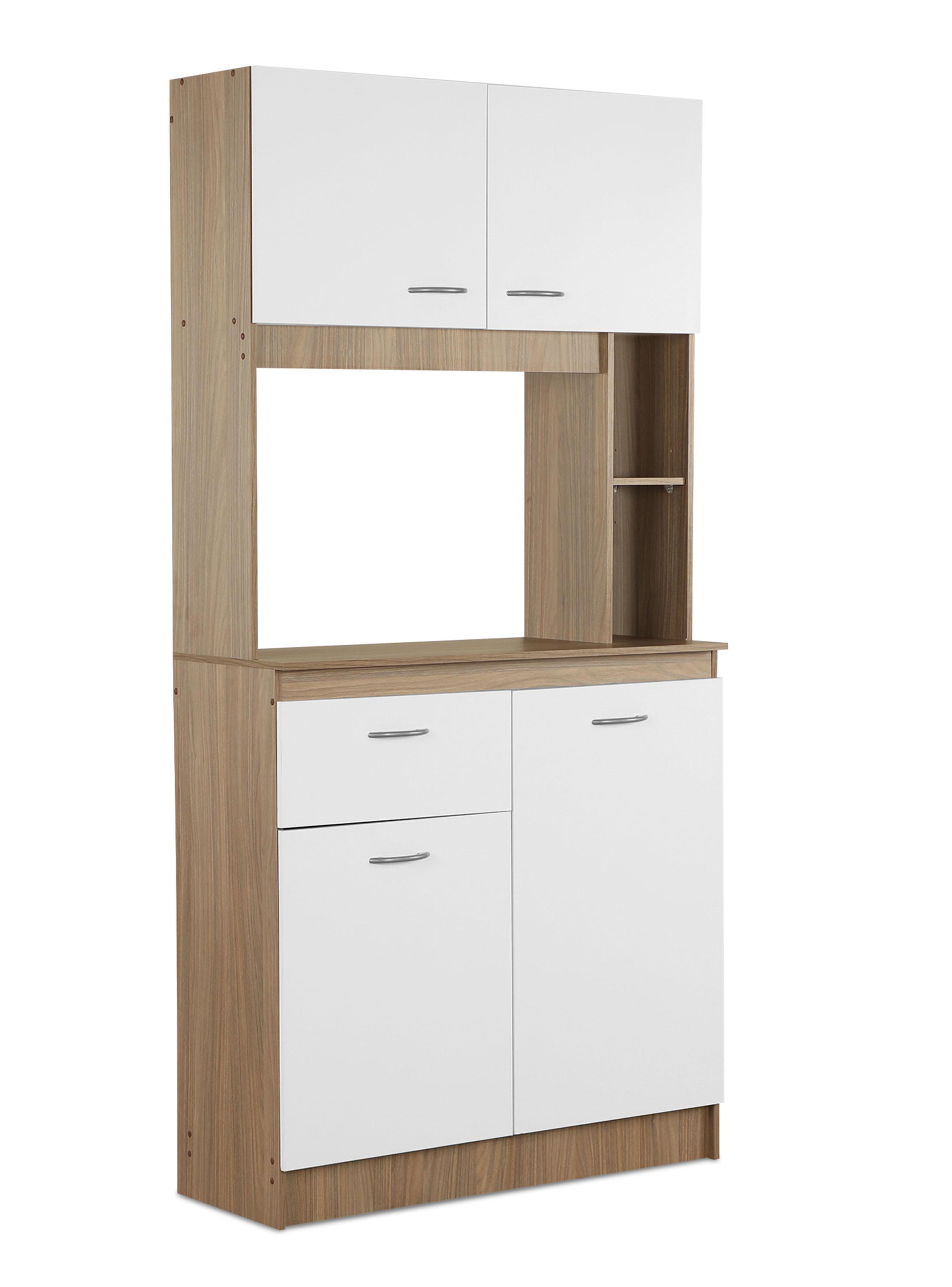 Mueble de Cocina 4 Puertas 1 Cajón Nogal Blanco-2