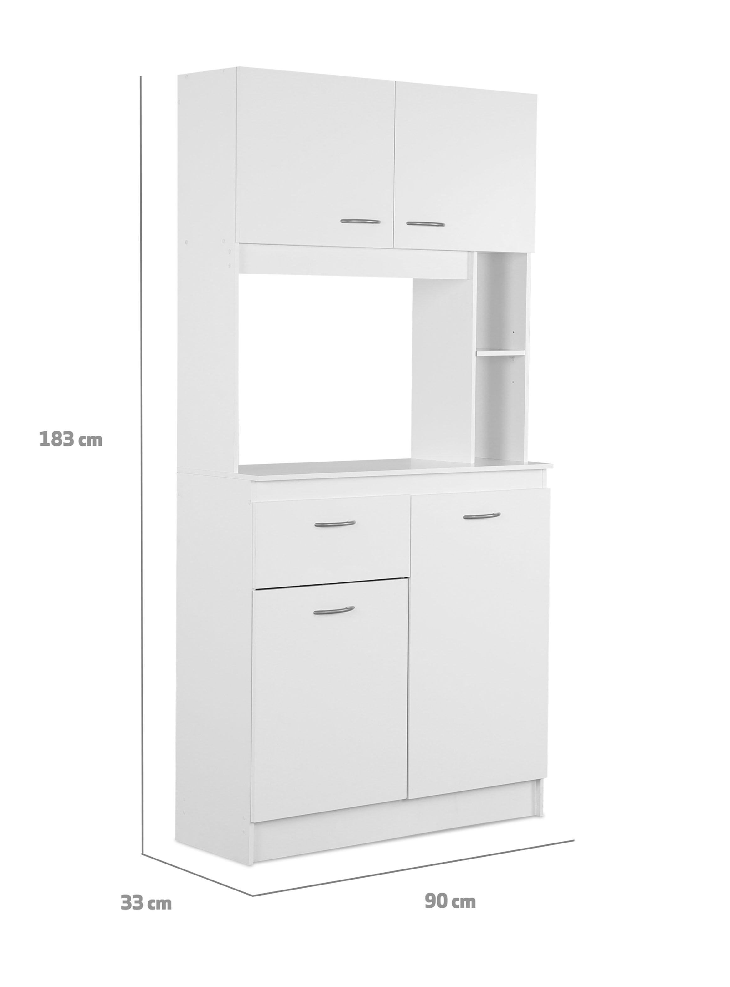 Mueble de Cocina 4 Puertas 1 Cajón Blanco-3