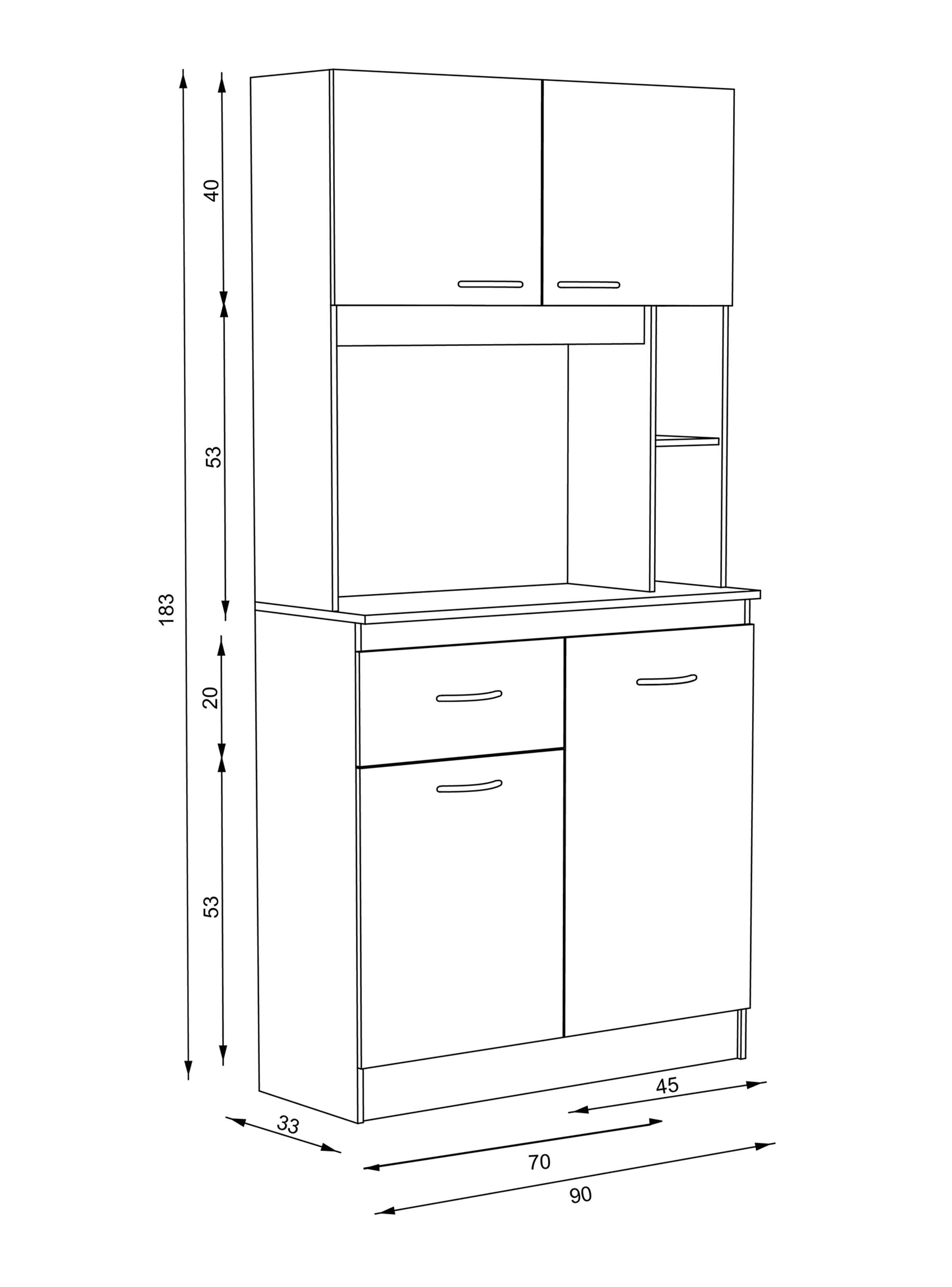 Mueble de Cocina 4 Puertas 1 Cajón-3