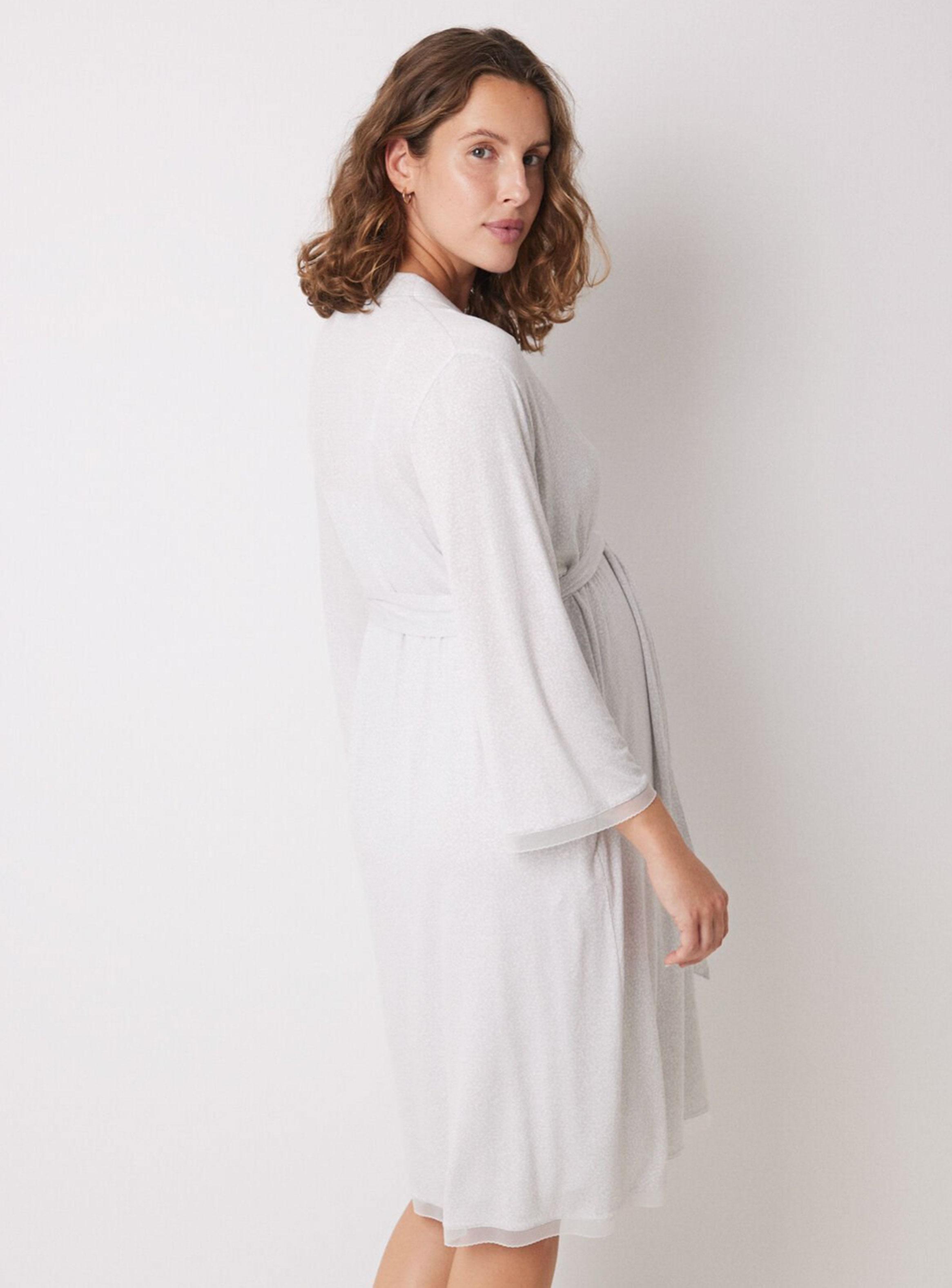 Bata Maternity Midi Viscosa Estampado Puntos-1