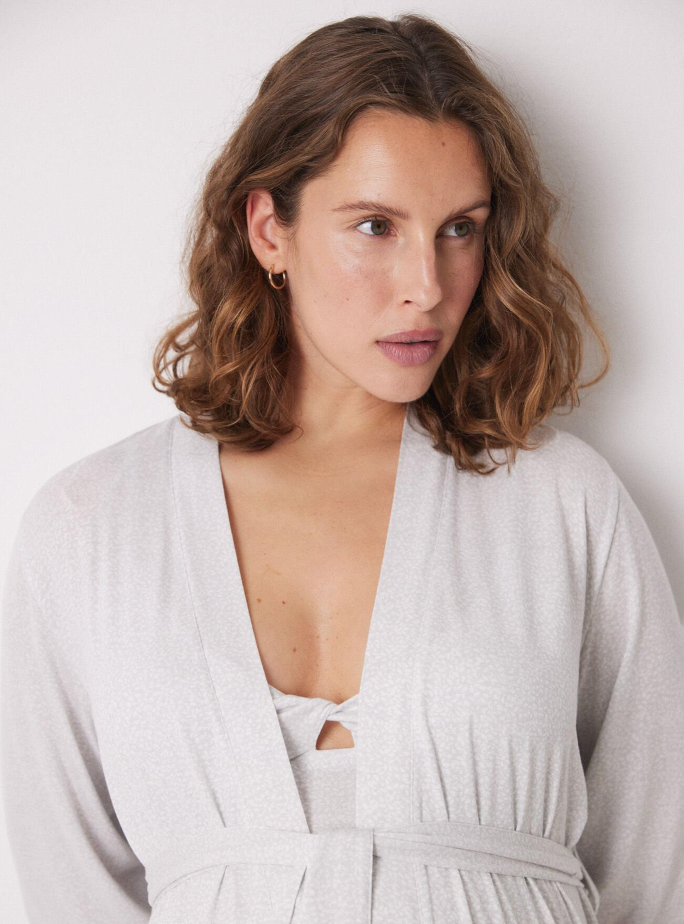 Bata Maternity Midi Viscosa Estampado Puntos-3