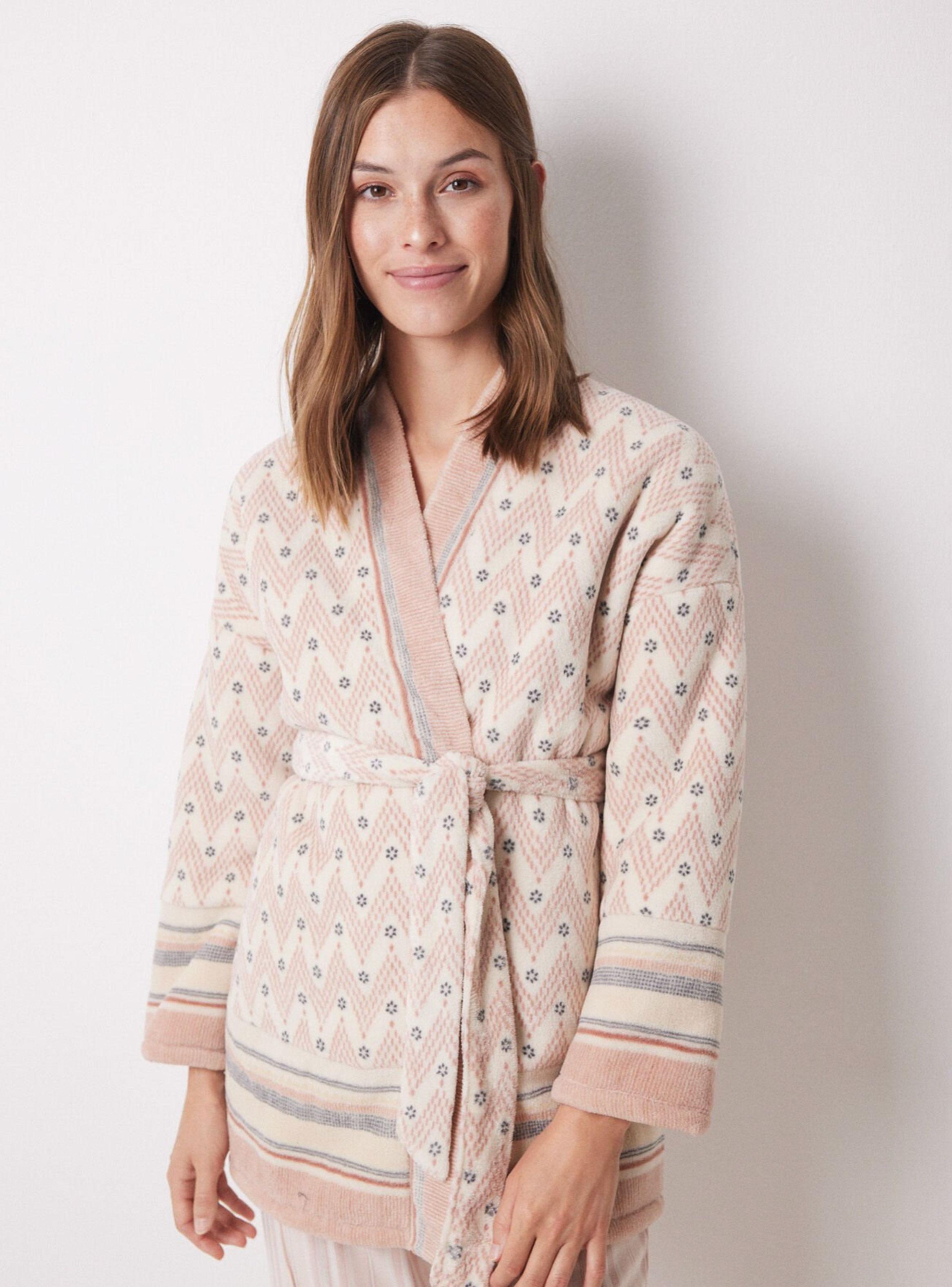 Bata Corta Polar Estampado Espigas-0