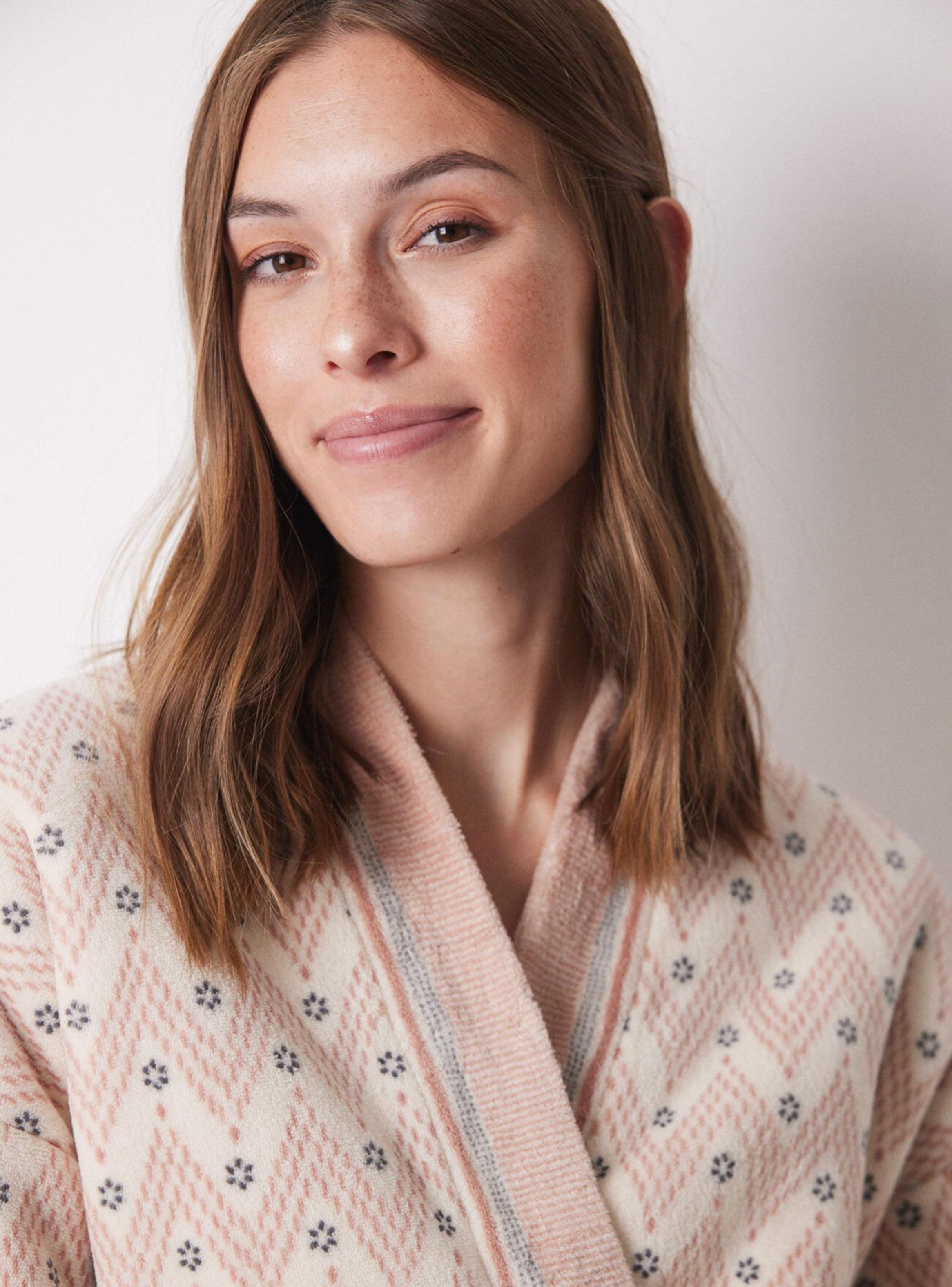 Bata Corta Polar Estampado Espigas-2