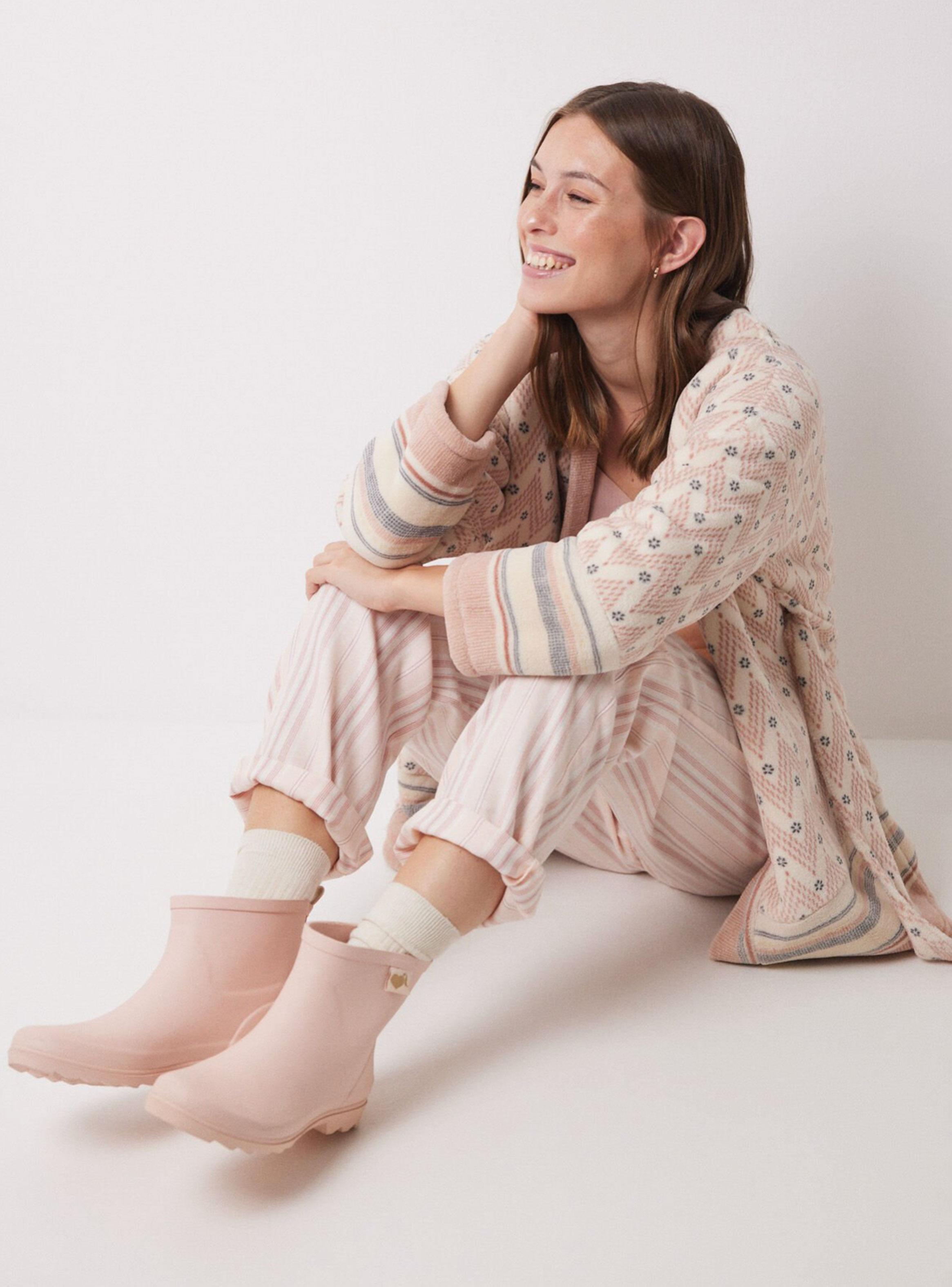 Pantalón Largo Franela Rayas Rosas-3