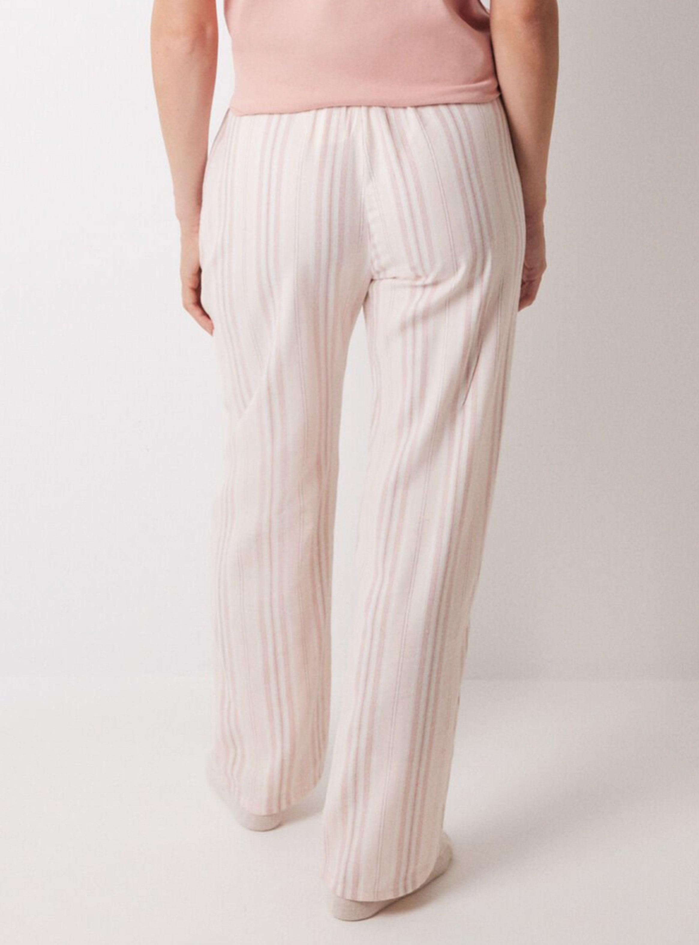 Pantalón Largo Franela Rayas Rosas-1