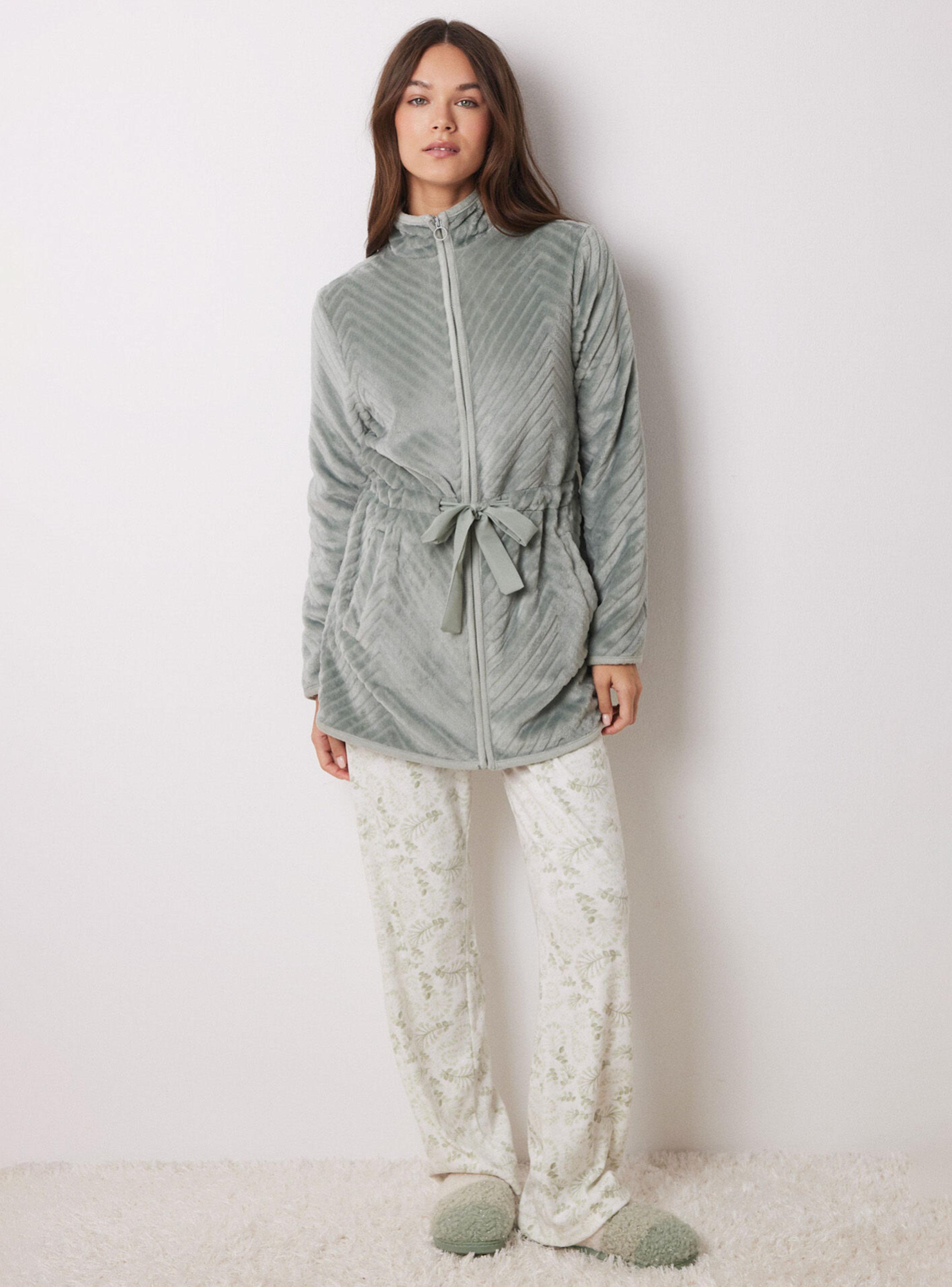 Bata Larga Fluffy Cremallera-4