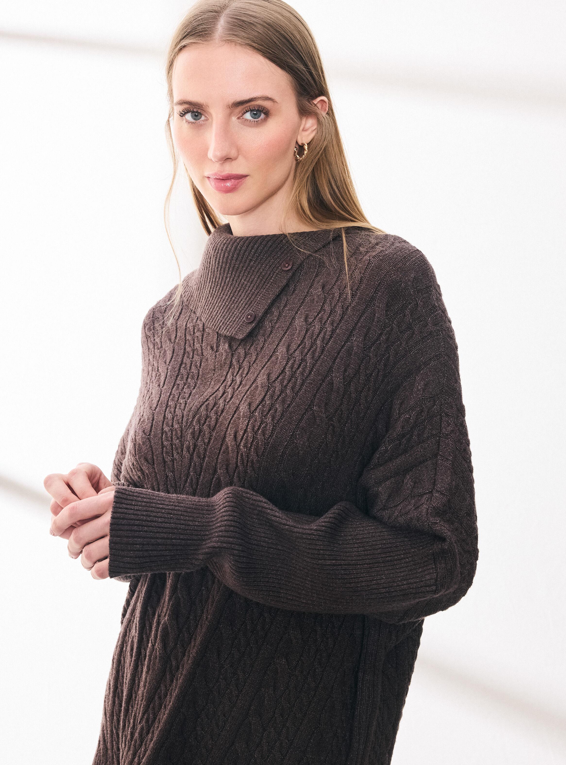 Sweater Tipo Poncho Trenzado-2