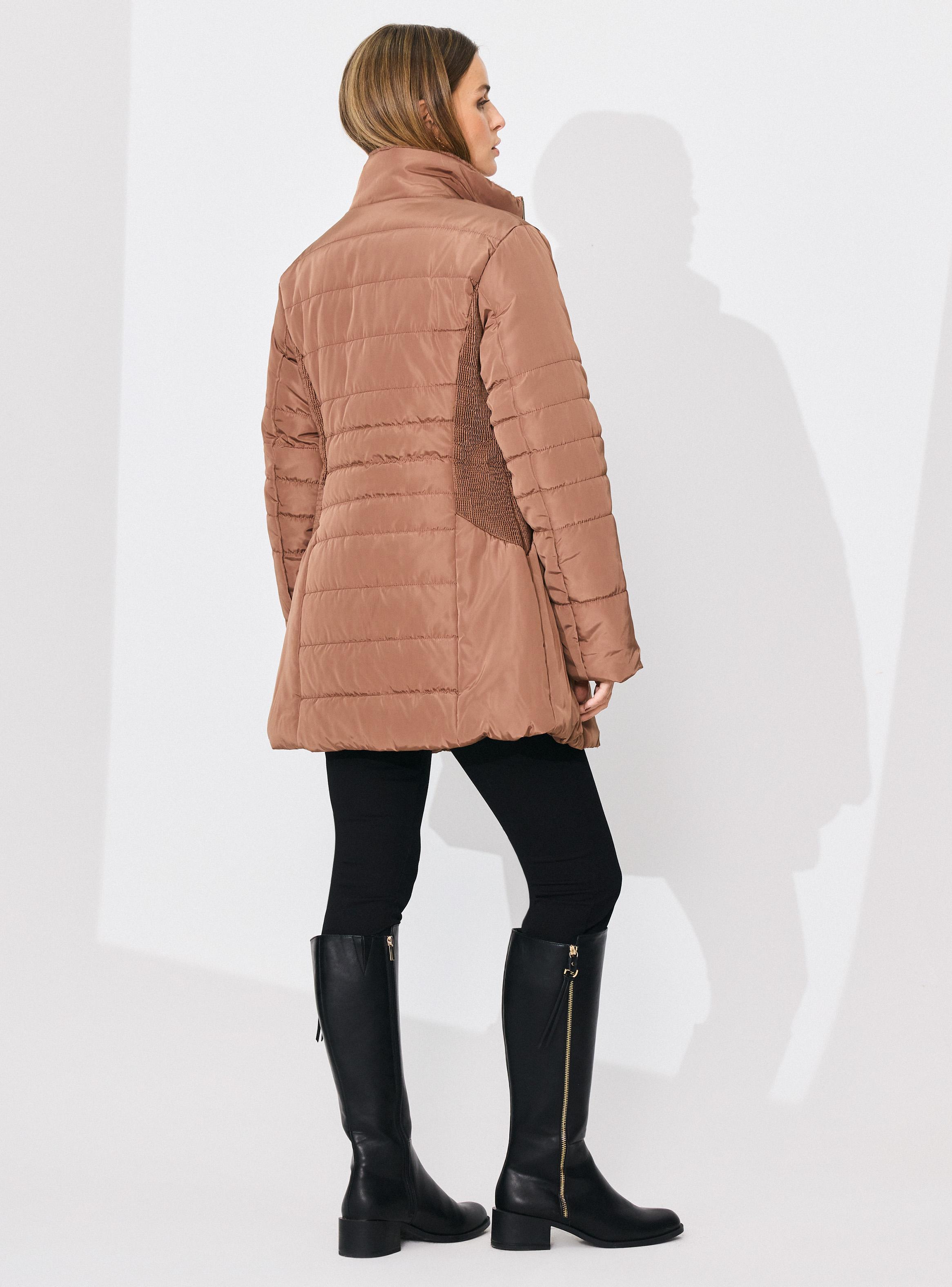 Parka con Detalle en Cintura Piel Desmontable en Gorro-5