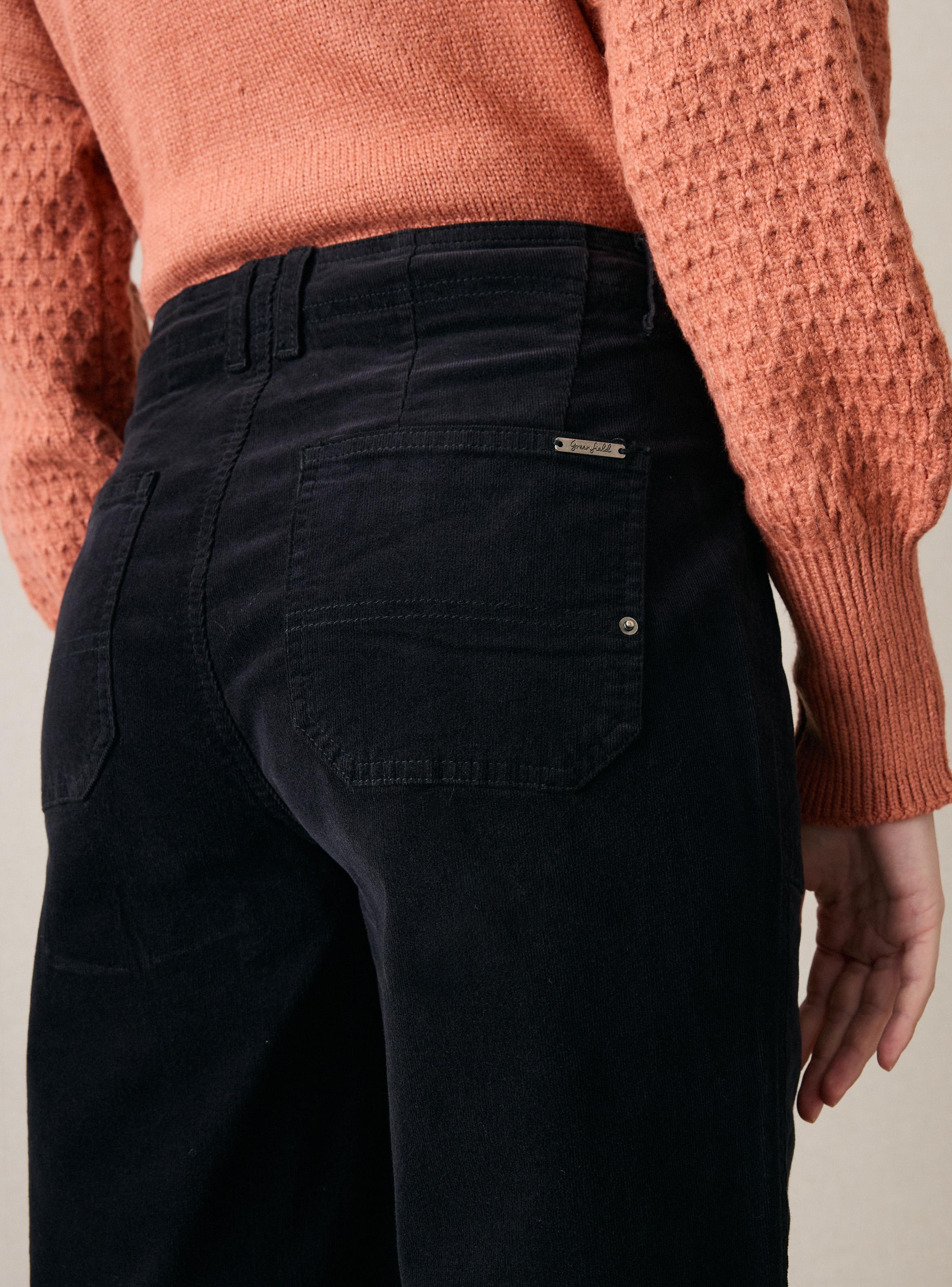 Pantalón Cotelé Recto con Bolsillo Carpintero-3
